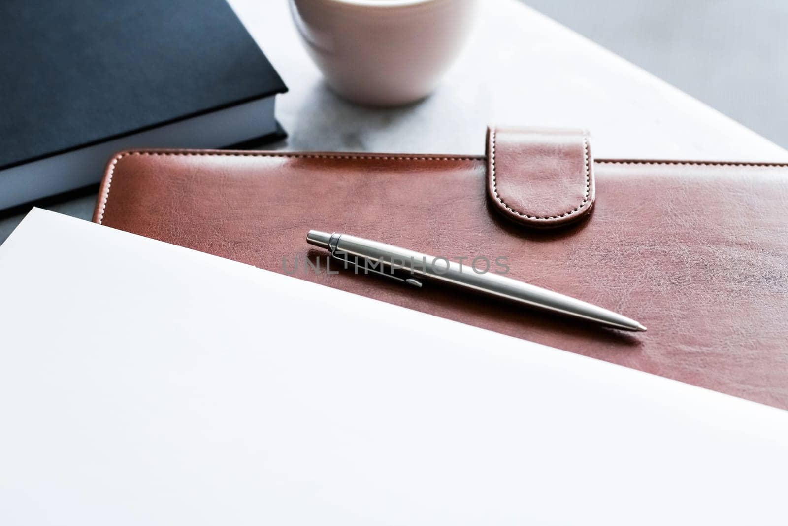 Workspace, meeting and corporate lifestyle concept - Business office desk, work productivity