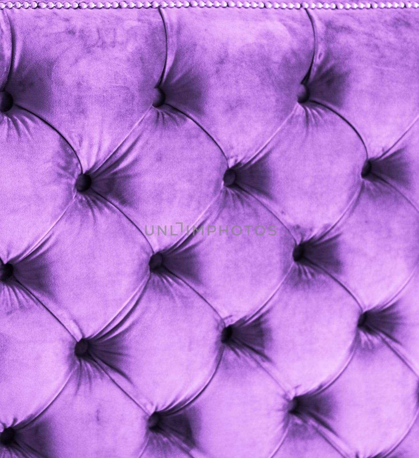 Furniture design, classic interior and royal vintage material concept - Purple luxury velour quilted sofa upholstery with buttons, elegant home decor texture and background