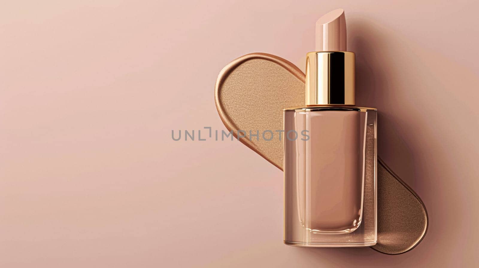 Make-up foundation cosmetics product, beige cosmetic makeup and skincare cream sample as luxury beauty brand design