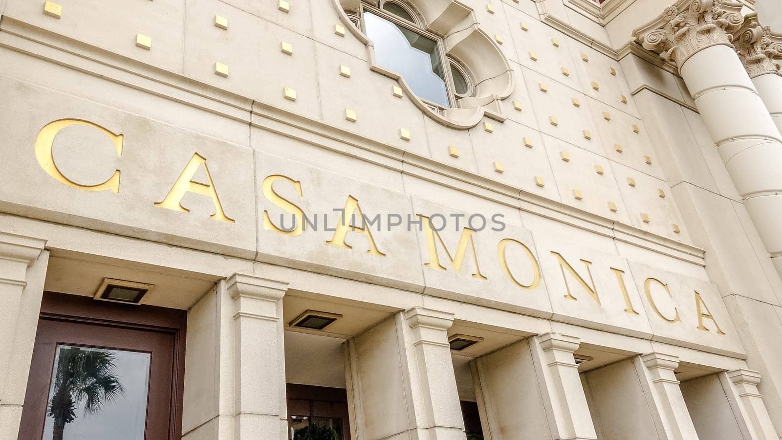 Elegant Exterior of a Modern Hotel with Casa Monica Signage in Gold Lettering - St. Augustine, Florida USA 03.15.2024 by JuliaDorian