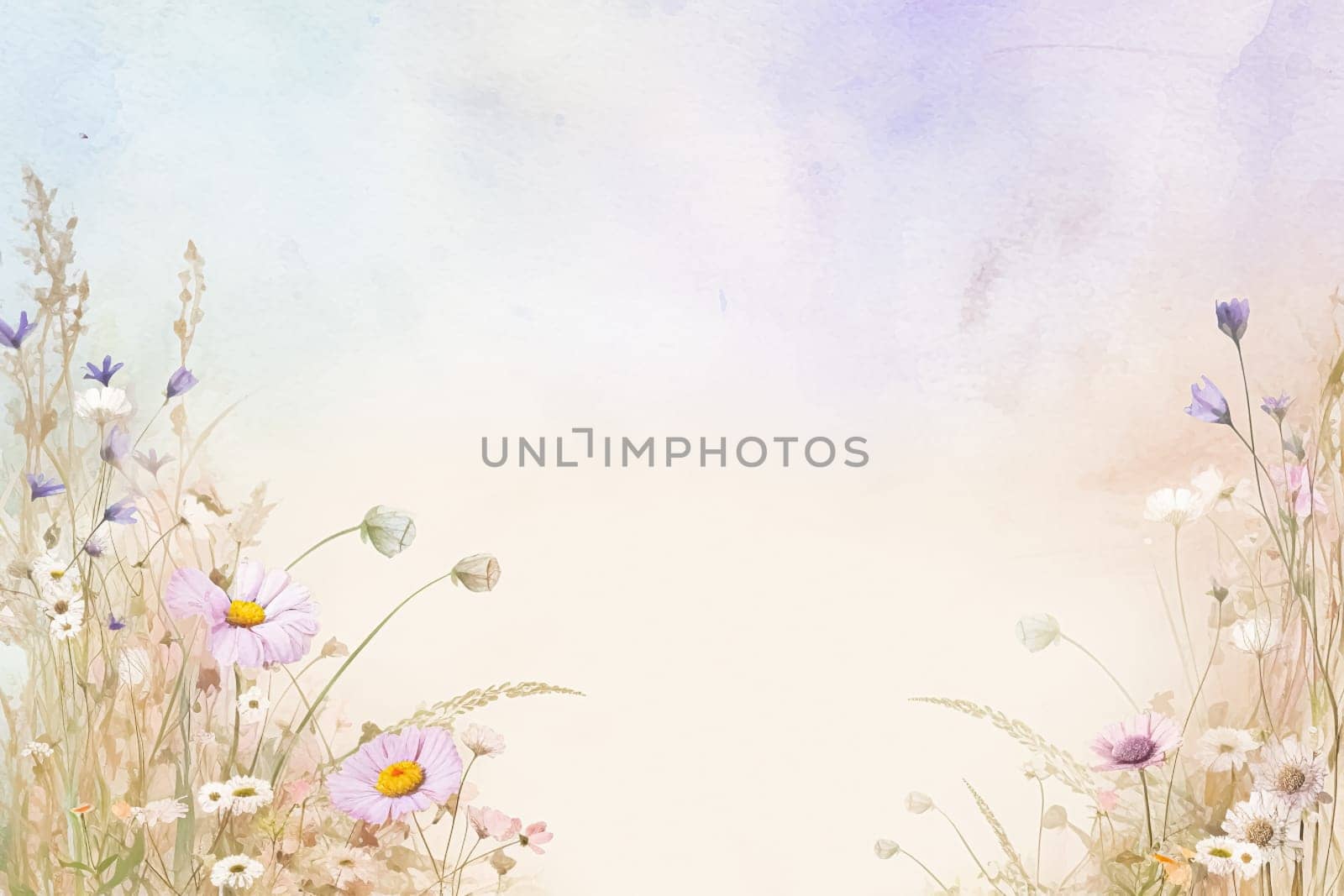 Blank vintage floral paper background for printable digital paper, art stationery and greeting card illustration idea