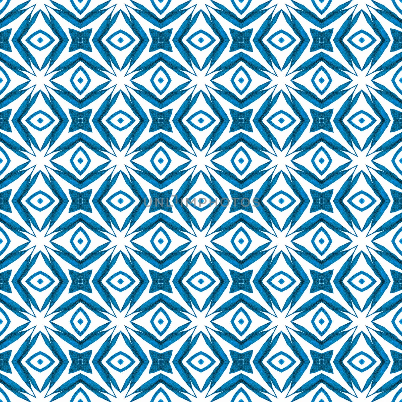 Hand drawn green mosaic seamless border. Blue wondrous boho chic summer design. Textile ready glamorous print, swimwear fabric, wallpaper, wrapping. Mosaic seamless pattern.