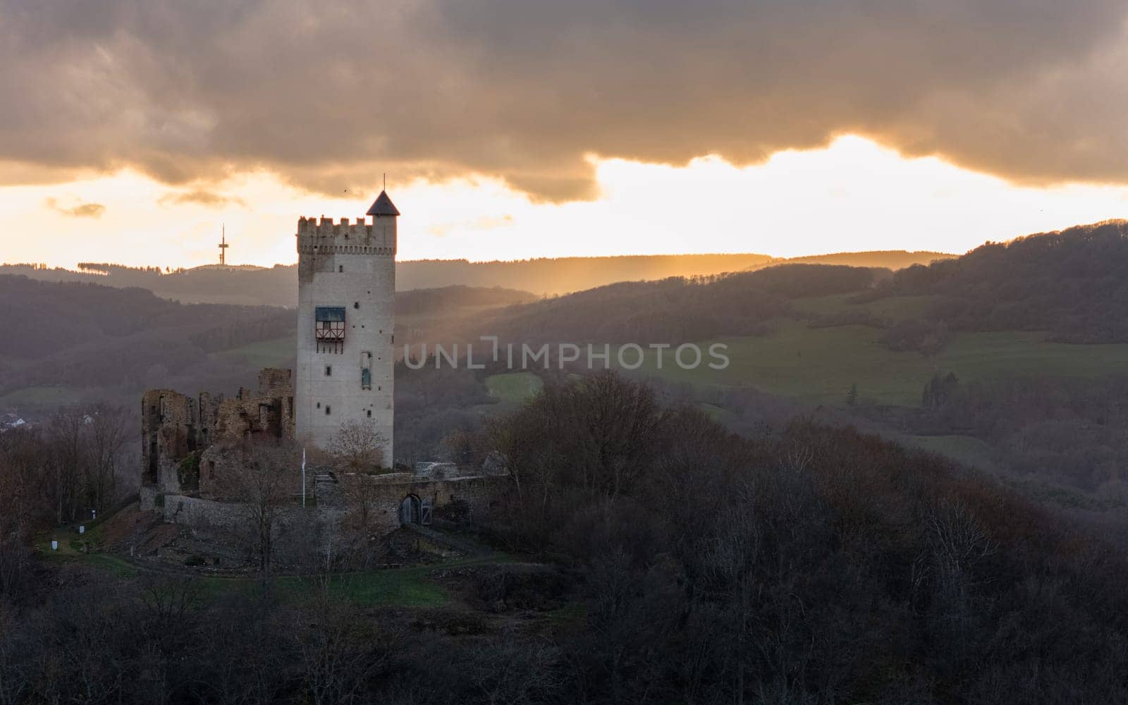 Castle ruin, Brohl, Rhineland-Palatinate, Germany by alfotokunst