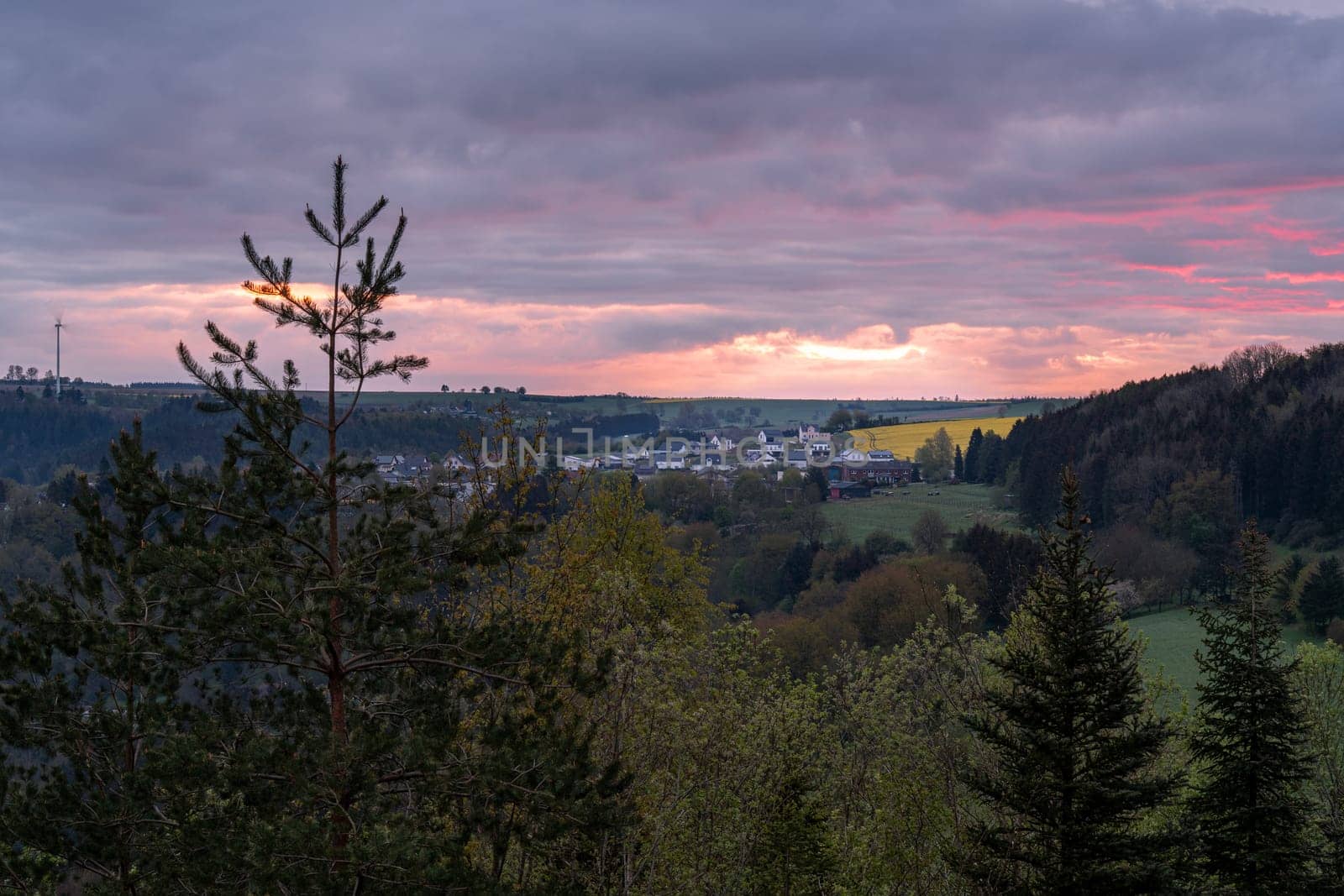 Panoramic image of landscape within the Eifel, Rhineland-Palatinate, Germany