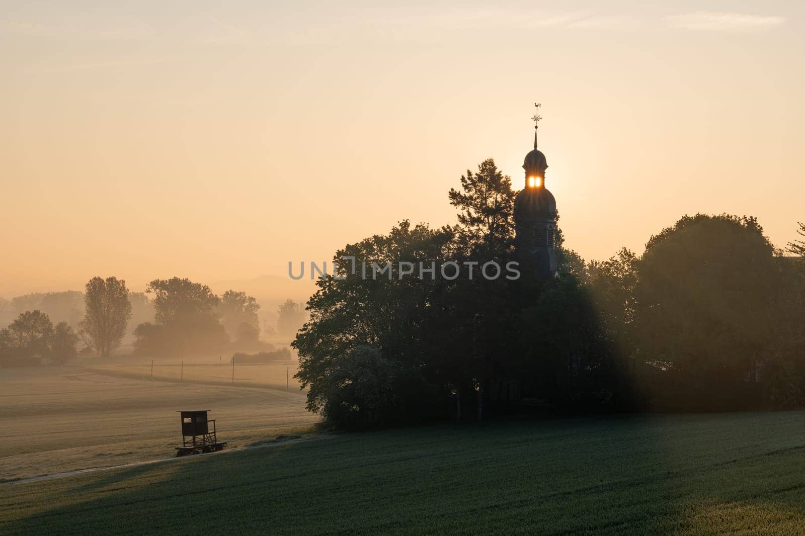 Panoramic image of  Fraukirch church in Mendig, Eifel, Rhineland-Palatinate, Germany