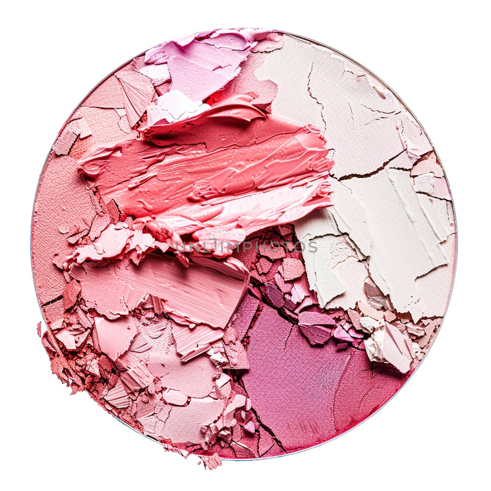 Beauty product and cosmetics texture as circle shape design, makeup blush eyeshadow powder as abstract luxury cosmetic background art