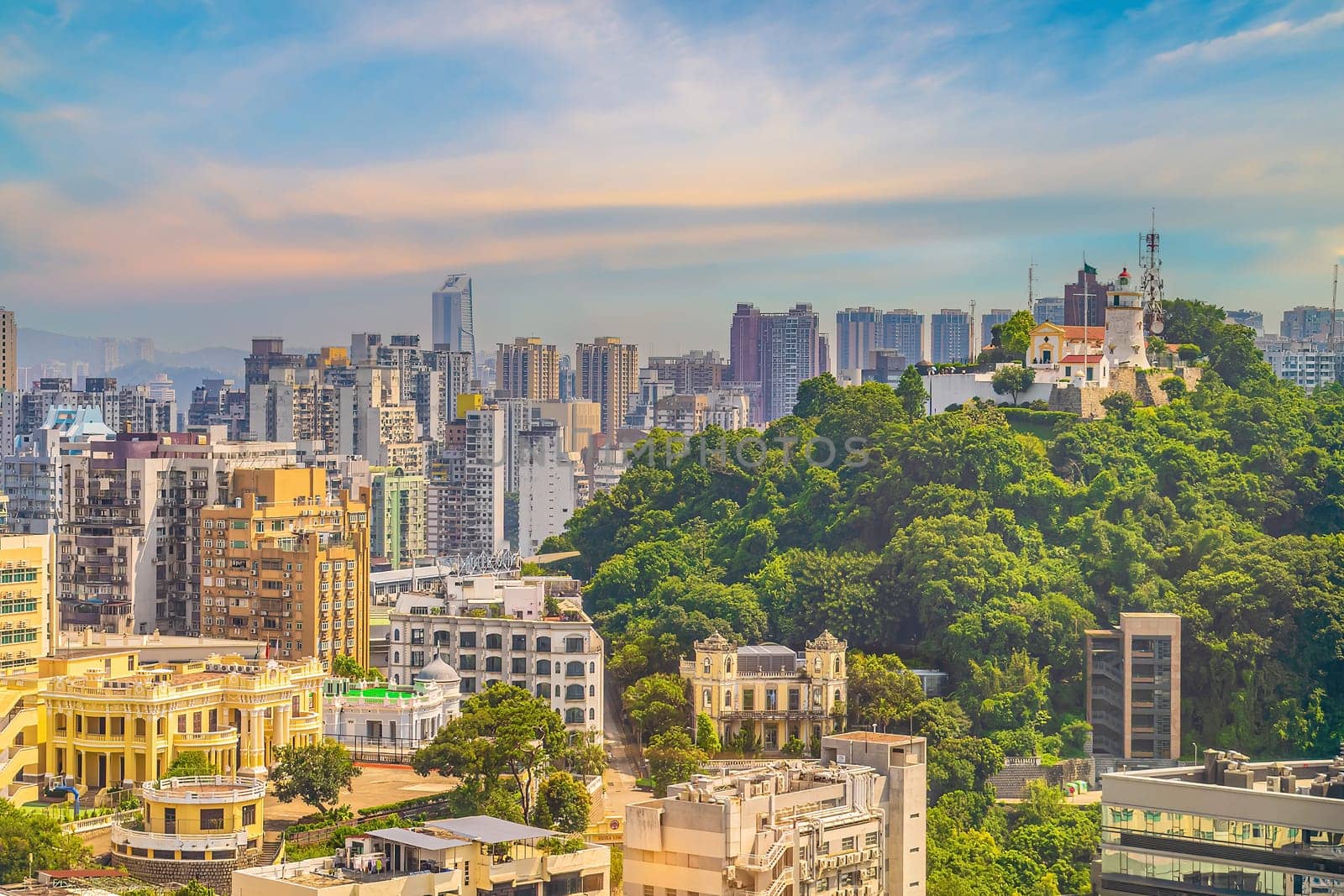 Beautiful cityscape of Macau downtown city skyline