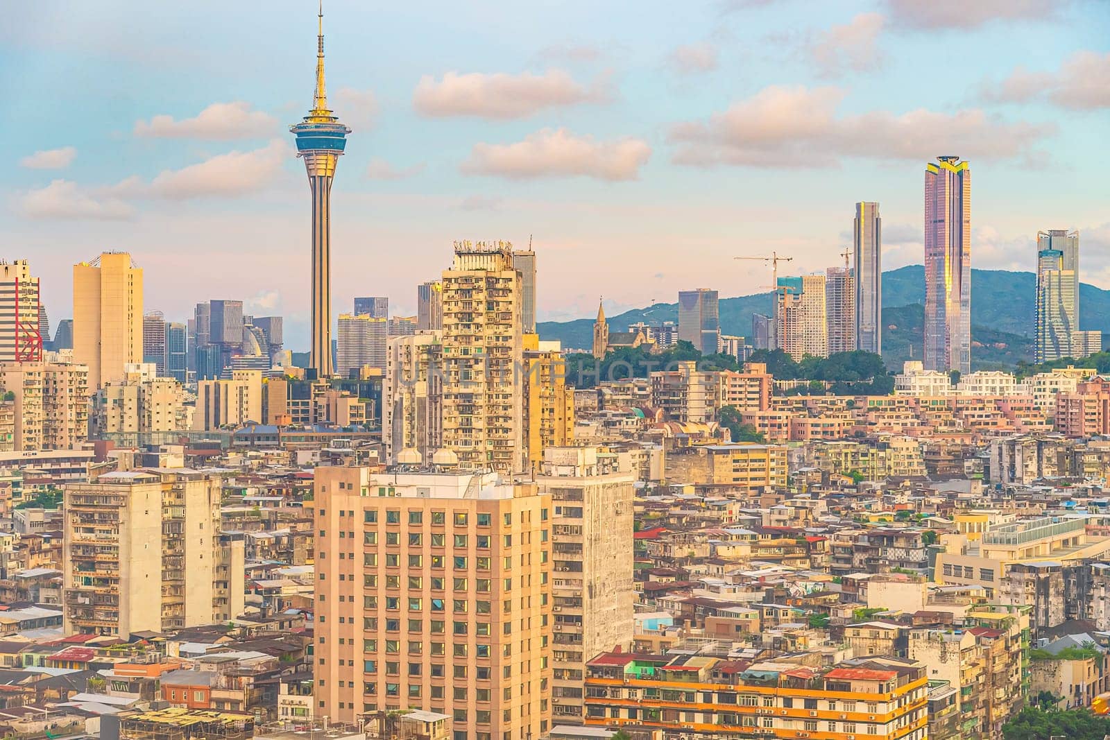 Beautiful cityscape of Macau downtown city skyline