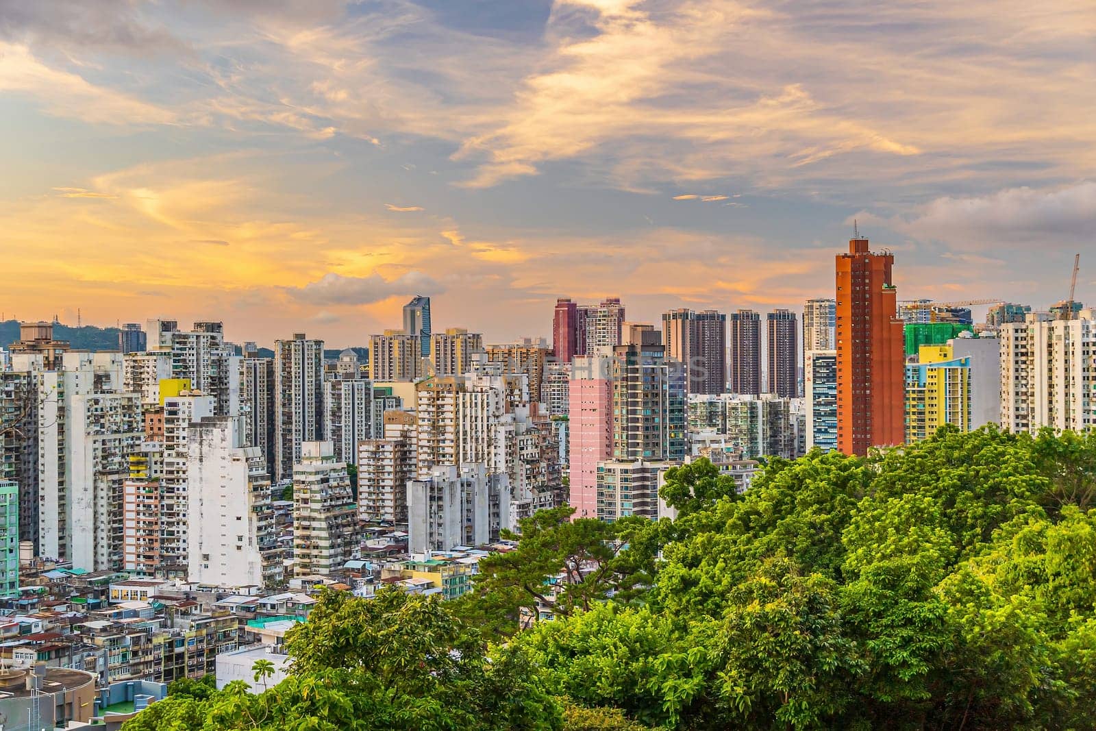 Beautiful cityscape of Macau downtown city skyline