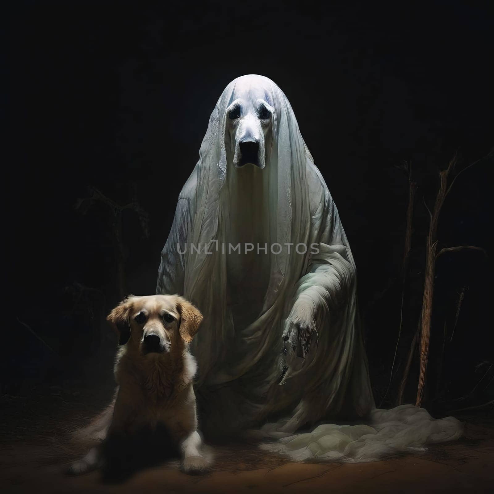 Ghost Dog in a Gloomy Forest by VeronikaAngo