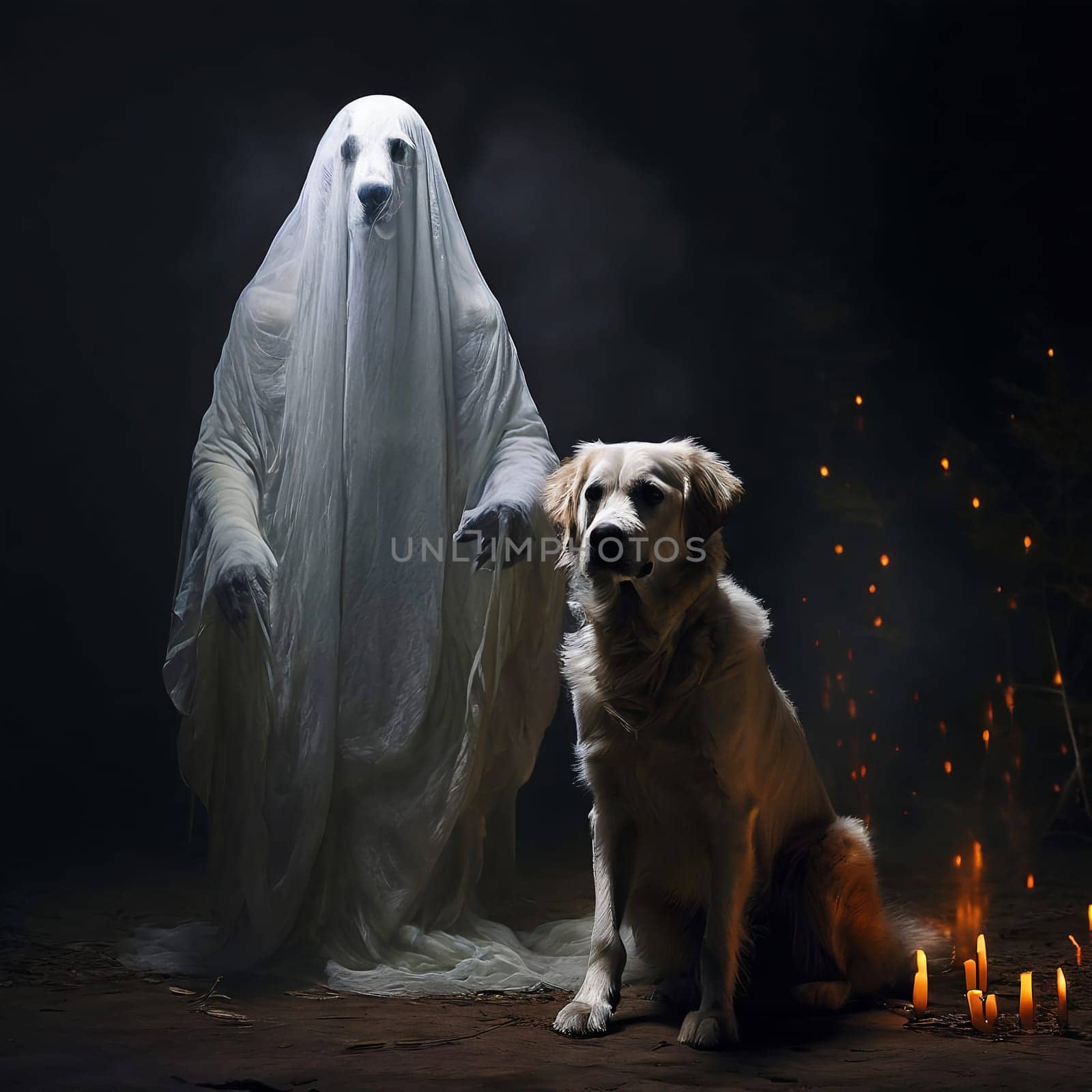 Ghost Dog Behind Labrador Retriever by VeronikaAngo