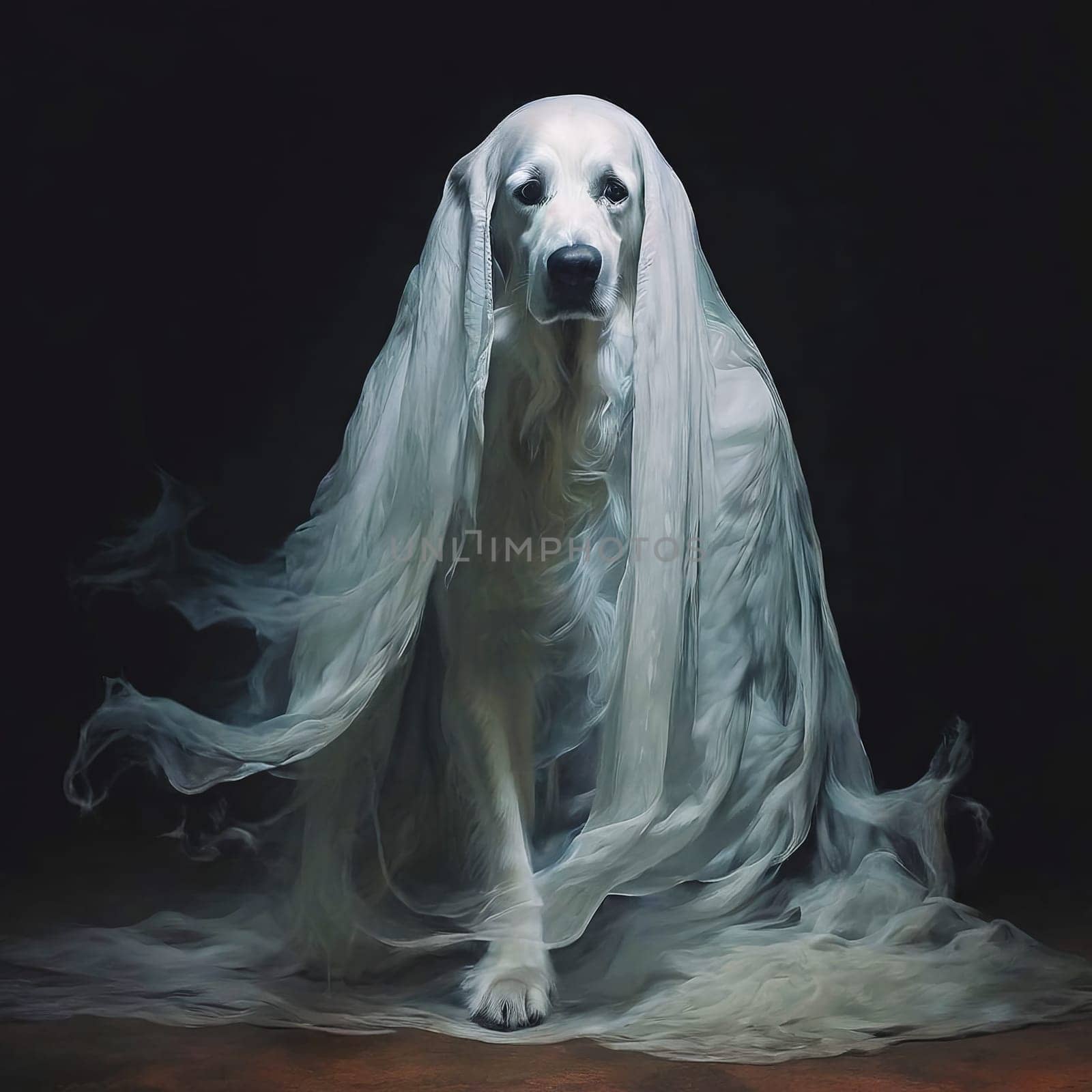 Ghost Dog Walking in the Dark. High quality photo