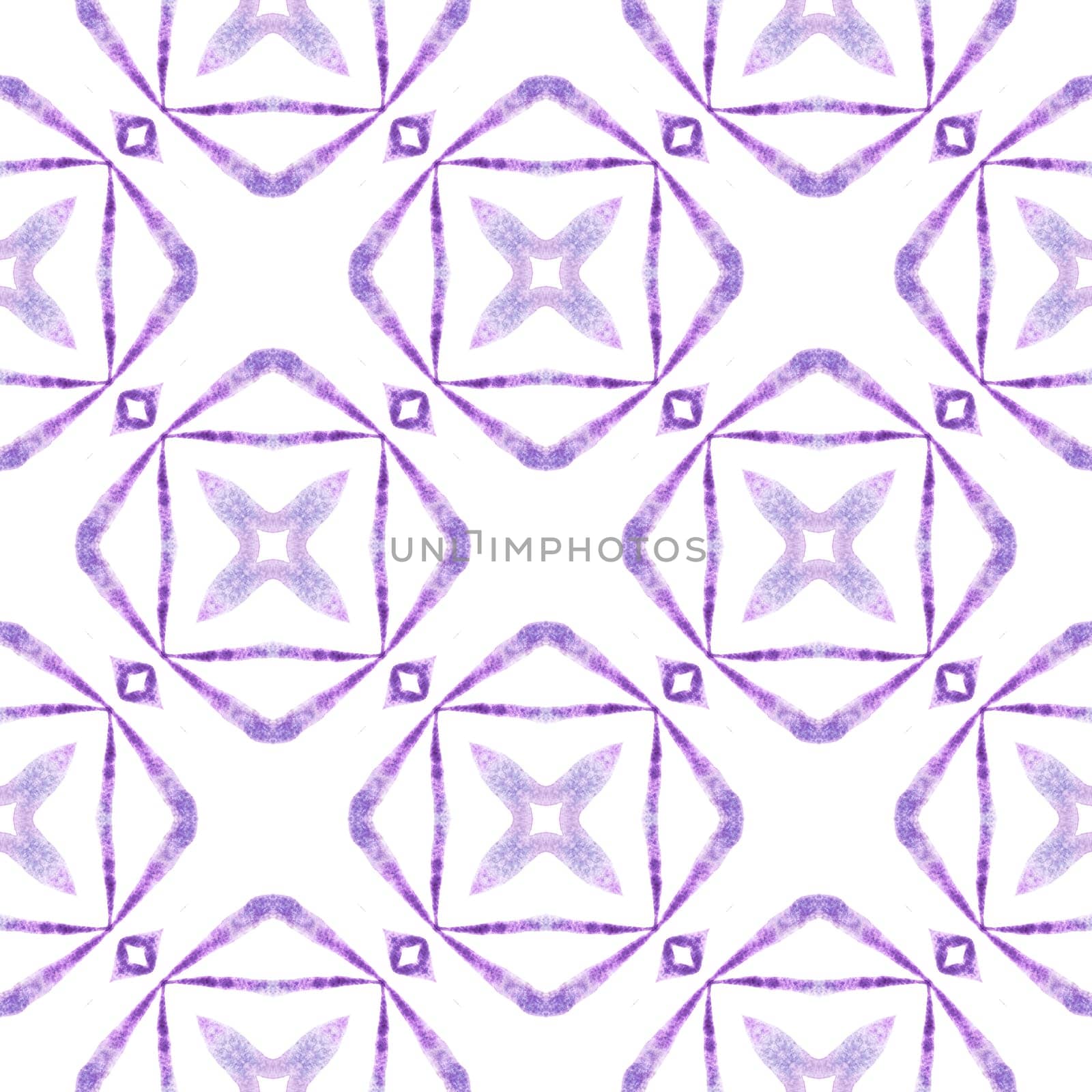 Summer exotic seamless border. Purple fair boho chic summer design. Textile ready artistic print, swimwear fabric, wallpaper, wrapping. Exotic seamless pattern.