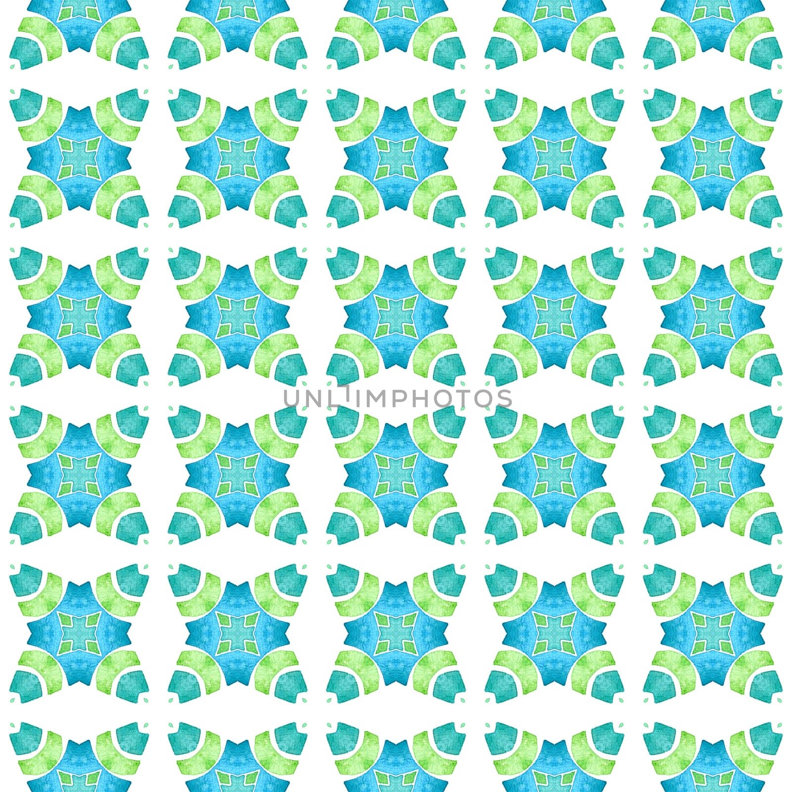 Textile ready amusing print, swimwear fabric, wallpaper, wrapping. Green interesting boho chic summer design. Green geometric chevron watercolor border. Chevron watercolor pattern.