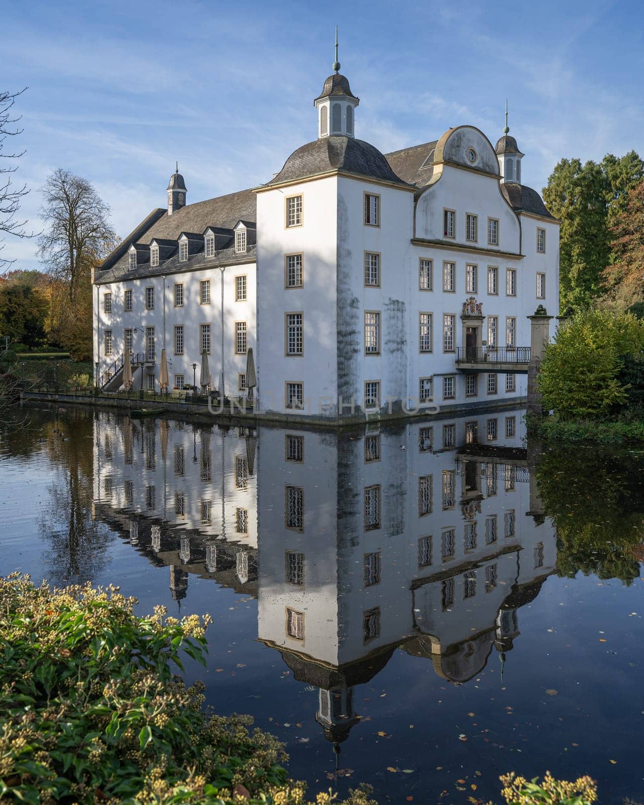 ESSEN, GERMANY - OCTOBER 27, 2022: Historic Borbeck castle, landmark of Ruhr metropolis Essen on October 27, 2022 in North Rhine Westphalia, Germany