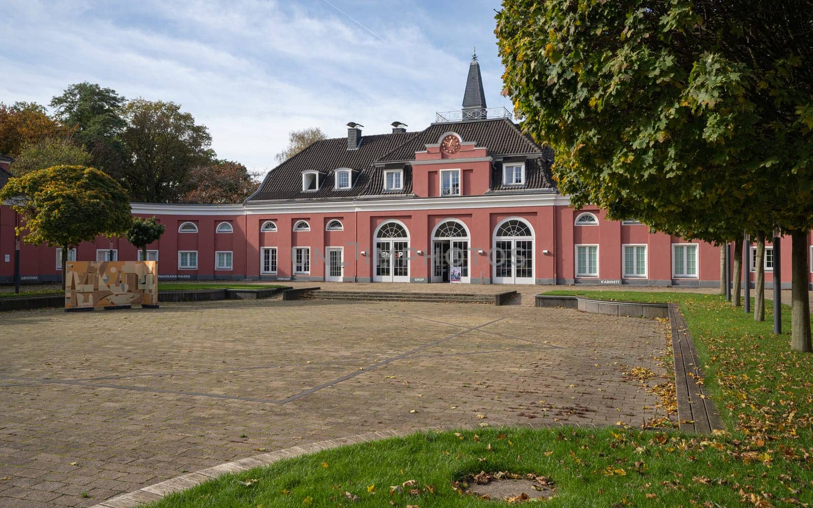 OBERHAUSEN, GERMANY - OCTOBER 27, 2022: Historic city castle, landmark of Ruhr metropolis Oberhausen on October 27, 2022 in North Rhine Westphalia, Germany