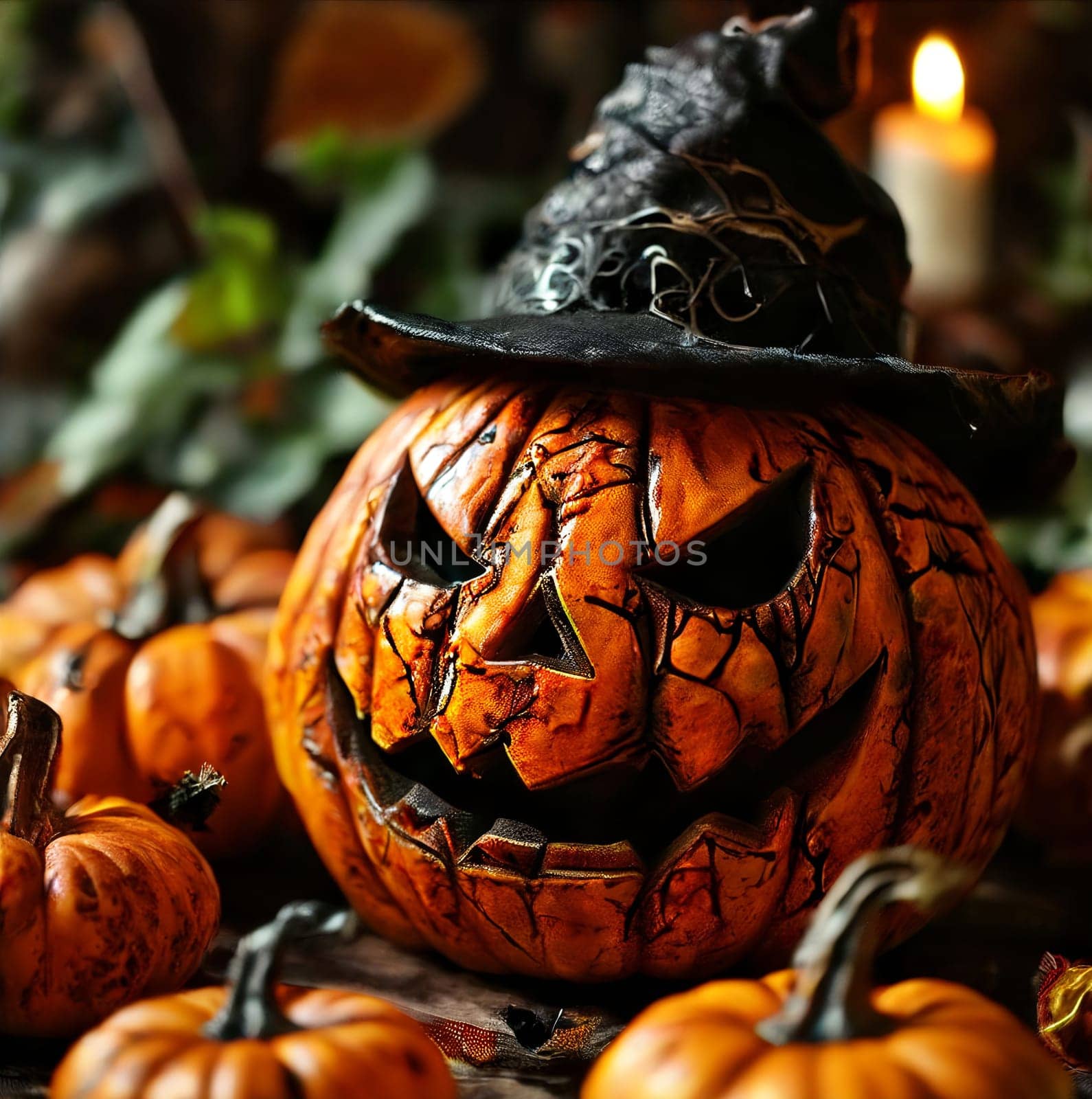 Spooky carved Halloween pumpkin. by VeronikaAngo