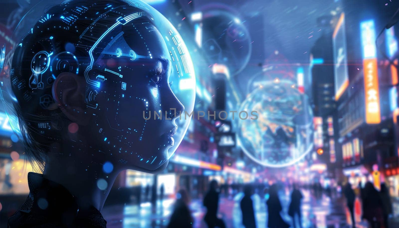 Concept of wonder and curiosity about the future by AI generated image by wichayada