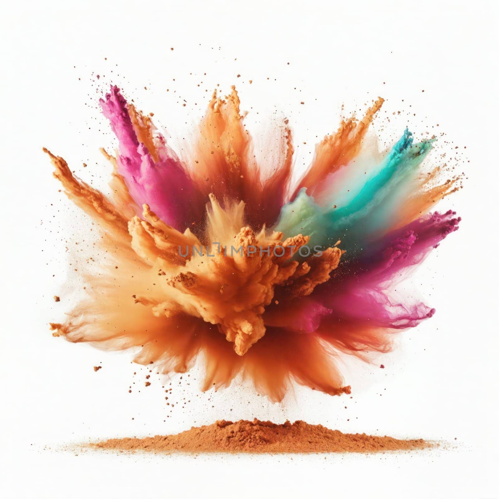 Abstract background.Retro coloured powder exploding in the air. by VeroDibe