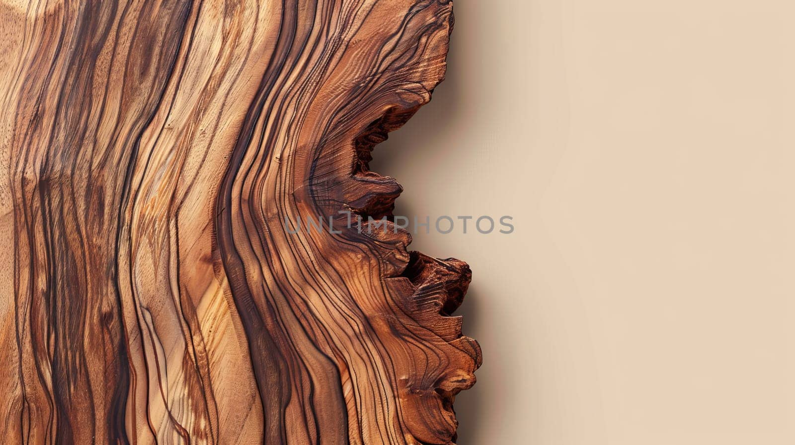 Close-up of wood texture on beige background, natural organic materials concept.