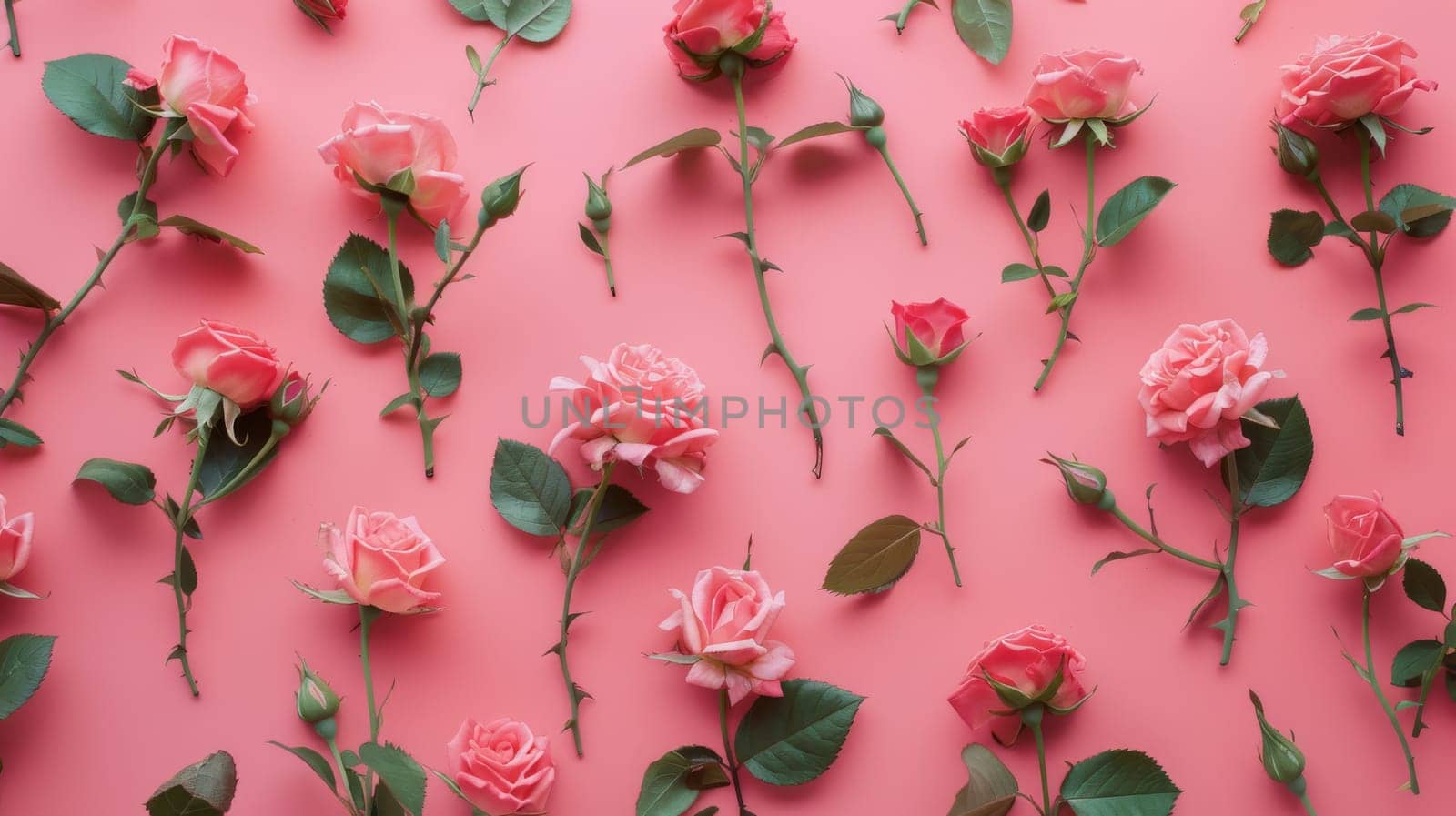 Pink roses pattern on a pink background.