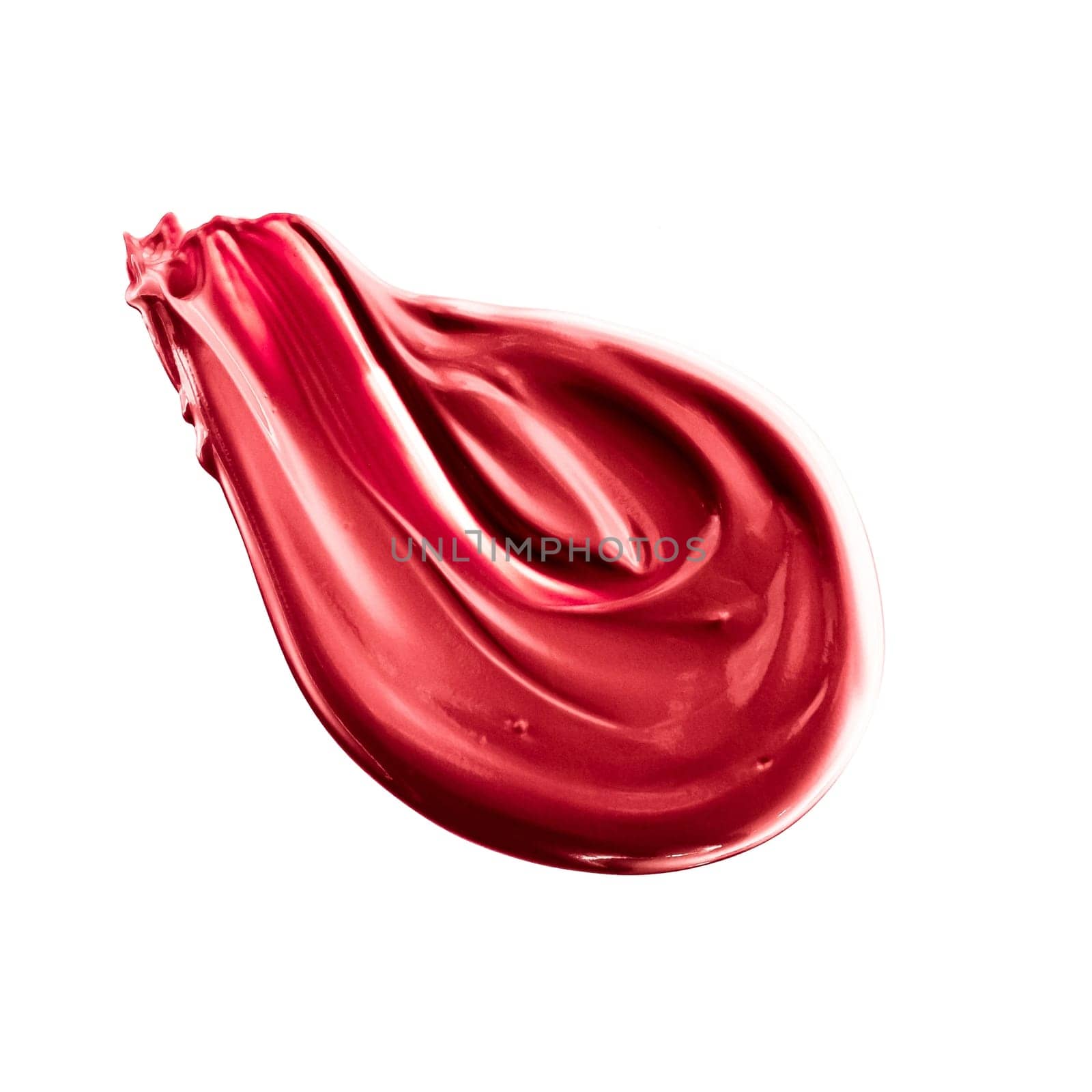 Cosmetic products, fashion and beauty concept - Lipstick smudge isolated on white background, art of make-up
