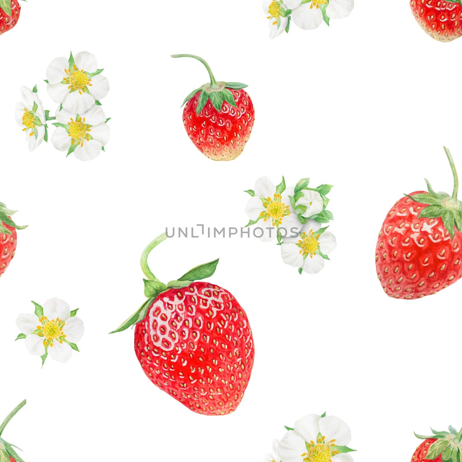 Red strawberry hand drawn watercolor illustration. Delicious food art, fresh botanical realistic painting. Summer sweet berry clip art for restaurant, cafe menu, packaging of farm goods, vegan products