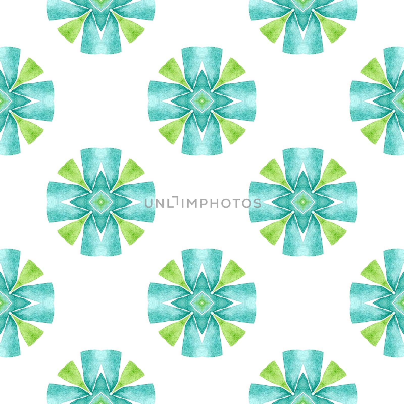 Green geometric chevron watercolor border. Green superb boho chic summer design. Textile ready wondrous print, swimwear fabric, wallpaper, wrapping. Chevron watercolor pattern.