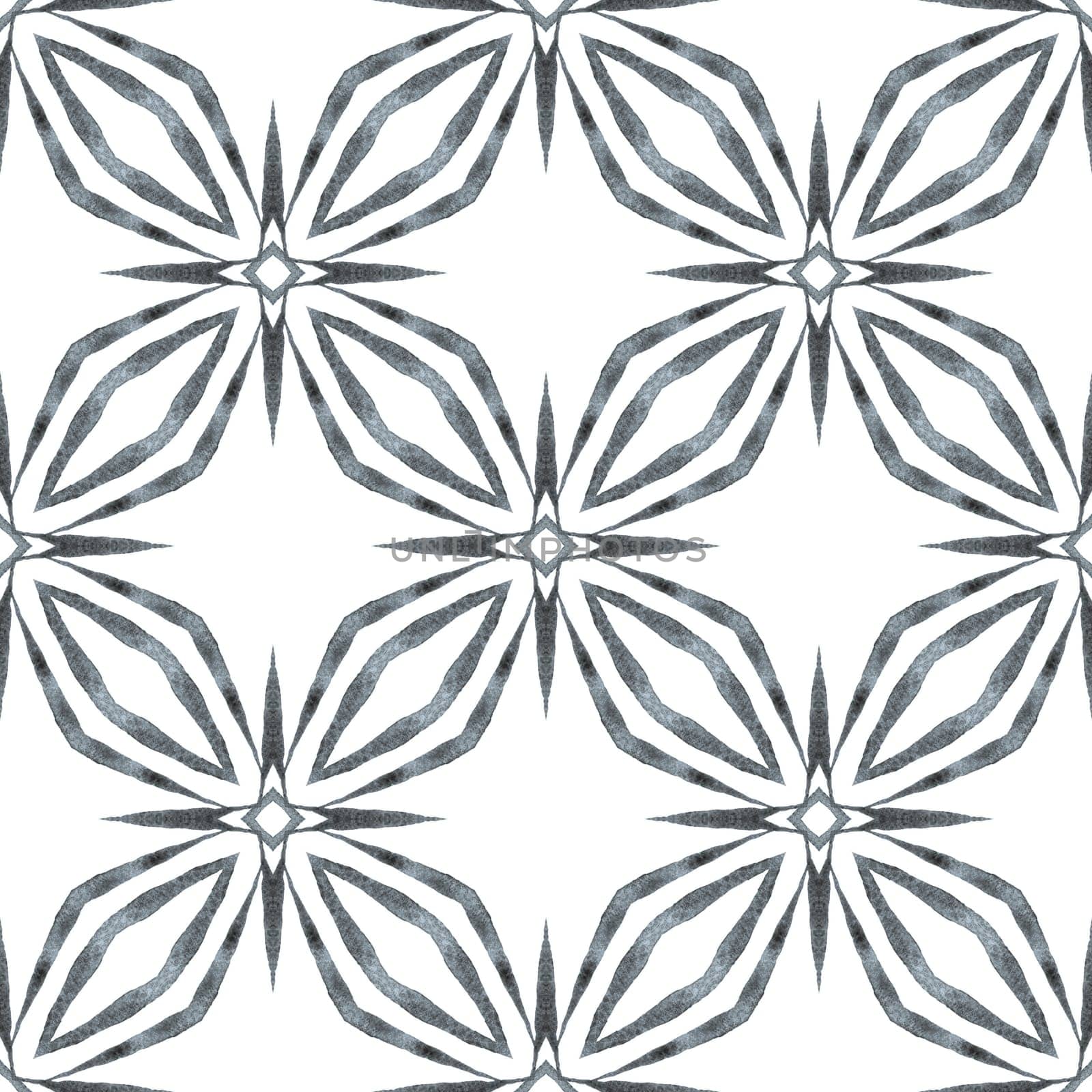 Textile ready beauteous print, swimwear fabric, wallpaper, wrapping. Black and white terrific boho chic summer design. Mosaic seamless pattern. Hand drawn green mosaic seamless border.
