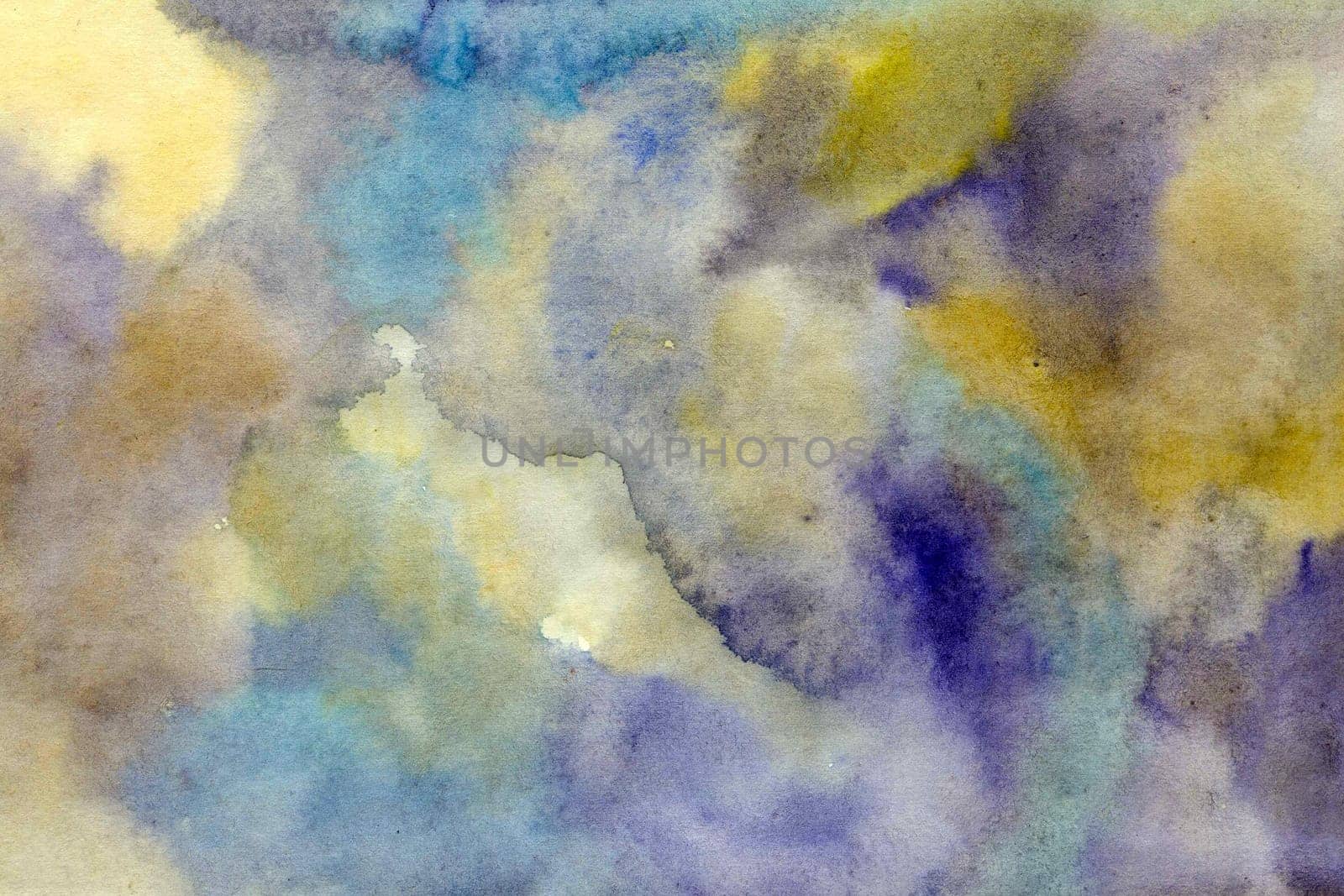 Yellow-purple watercolor paper background texture
