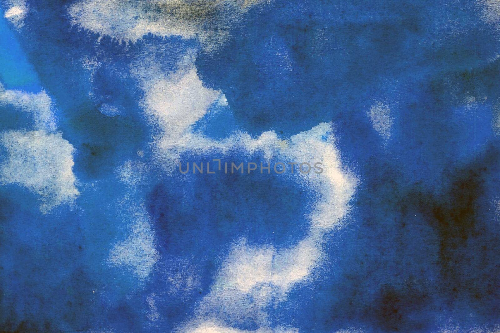 Deep blue gradient watercolor paper background texture