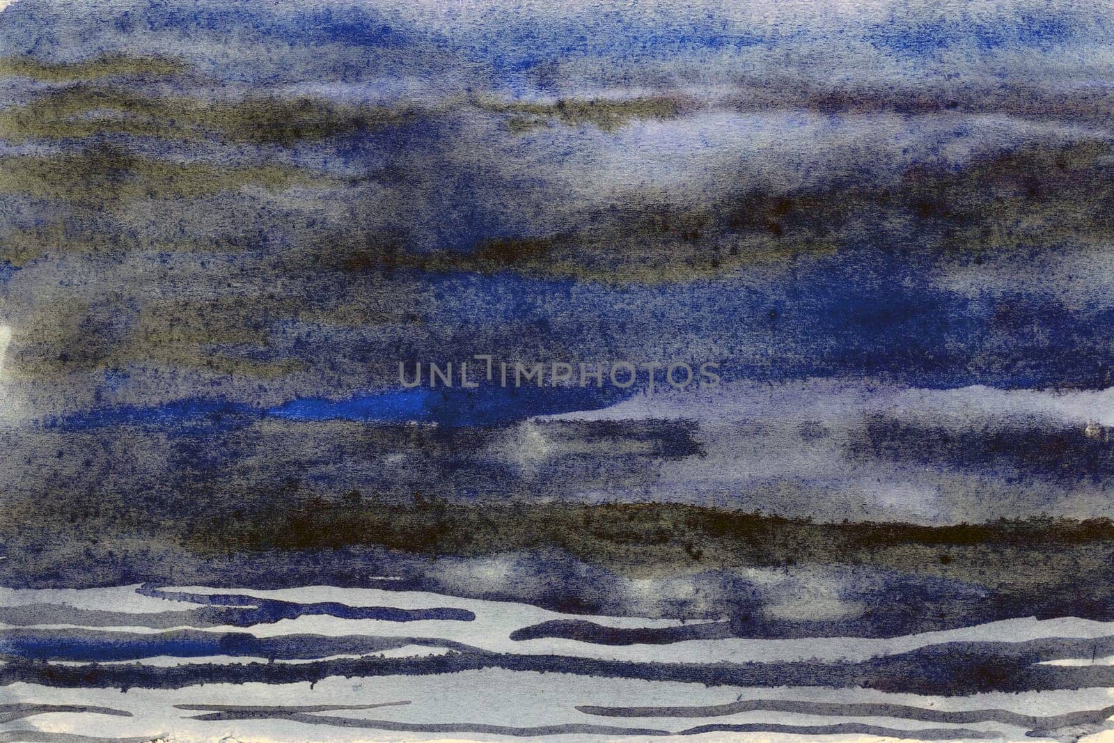 Striped blue watercolor paper background texture