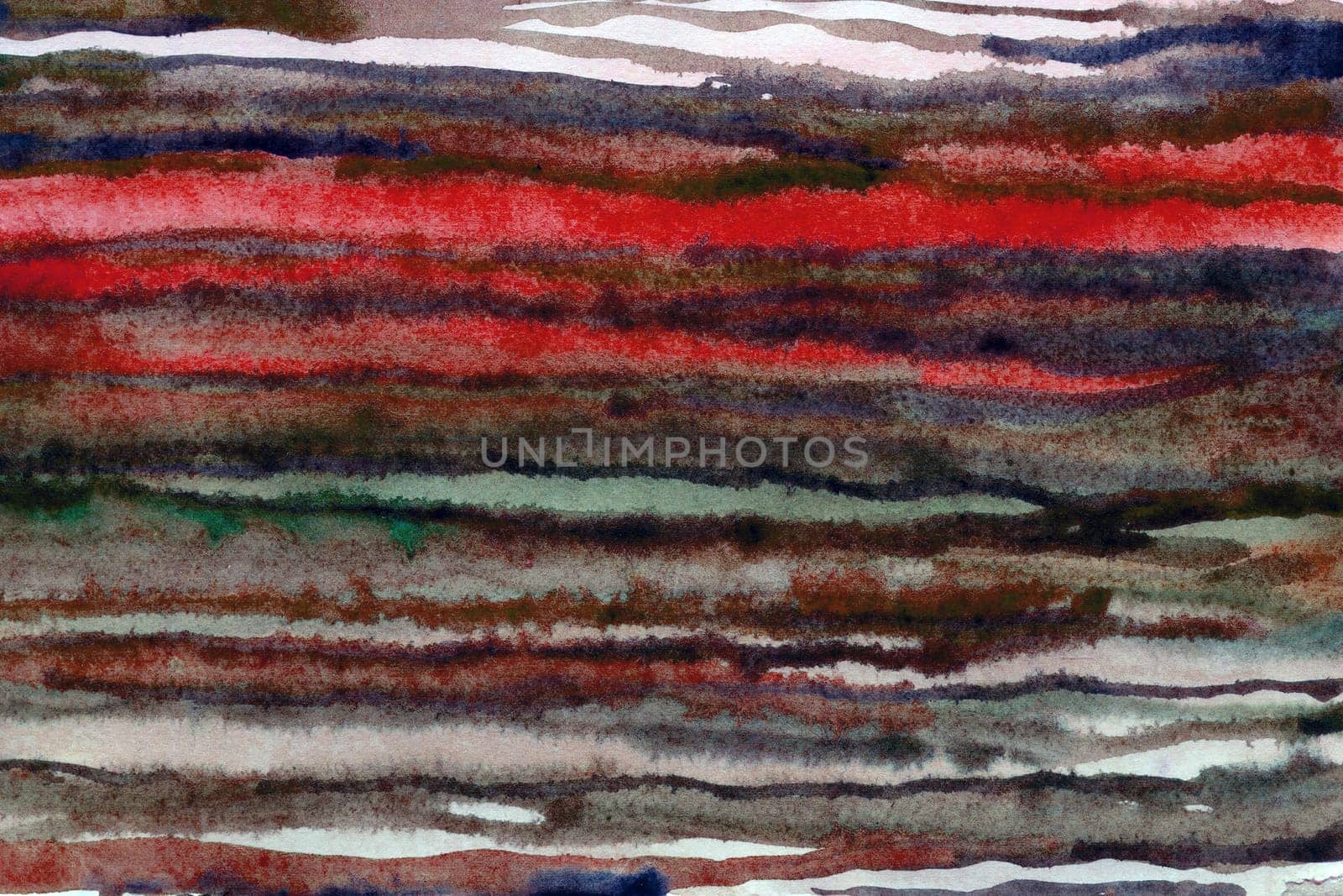 Striped red -brown watercolor paper background texture
