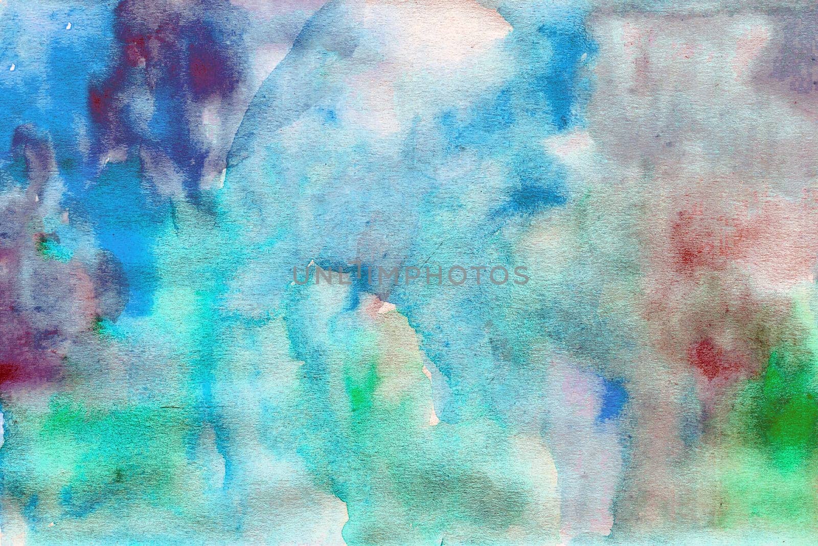 Blue -green watercolor paper background texture