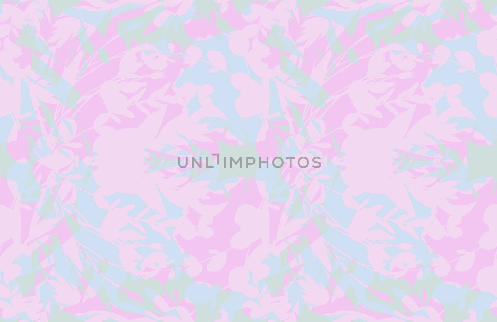 Watercolor stylized floral seamless pattern. Multicolored realistic silhouettes of garden roses and branches with floral blue silhouettes. Summer spring layered botanical ornament