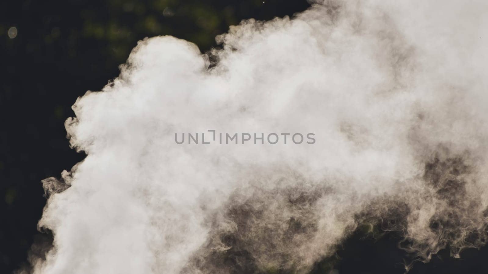 White smoke from the chimney of the village house. by DovidPro