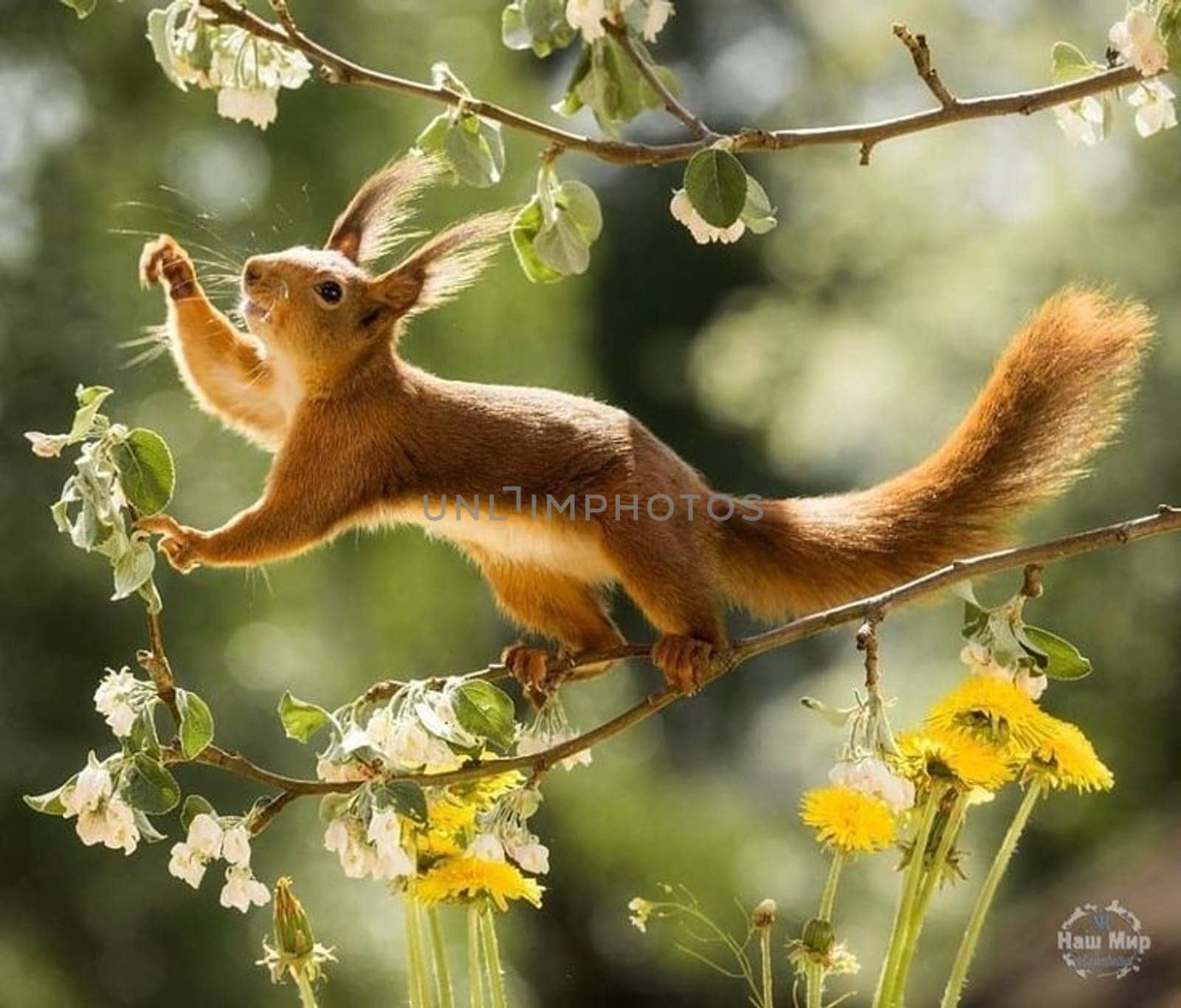 Wildlife Moment: Squirrel Enjoying Spring Blossoms