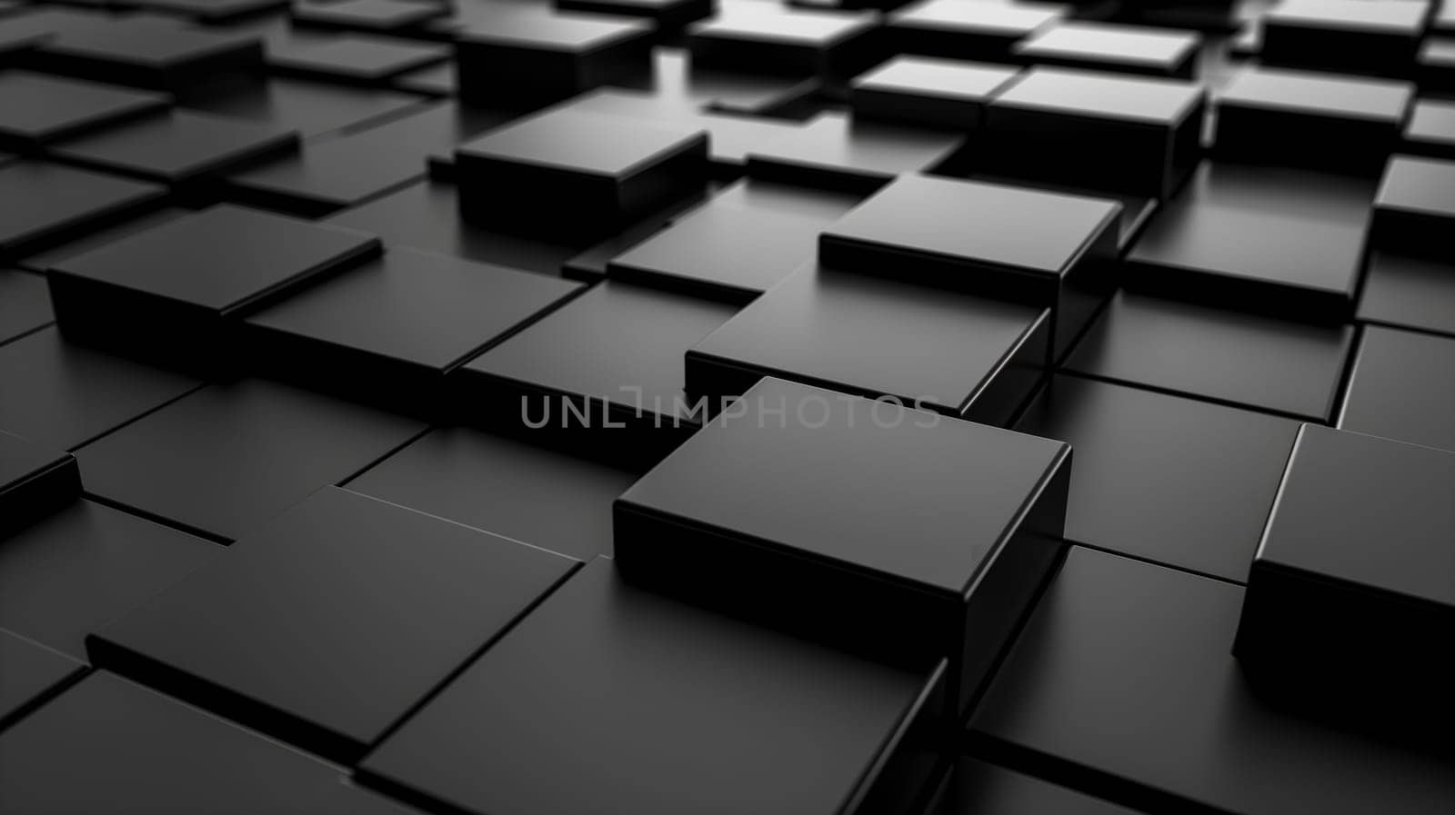 Abstract Array of Black Cubes Casting Shadows by chrisroll