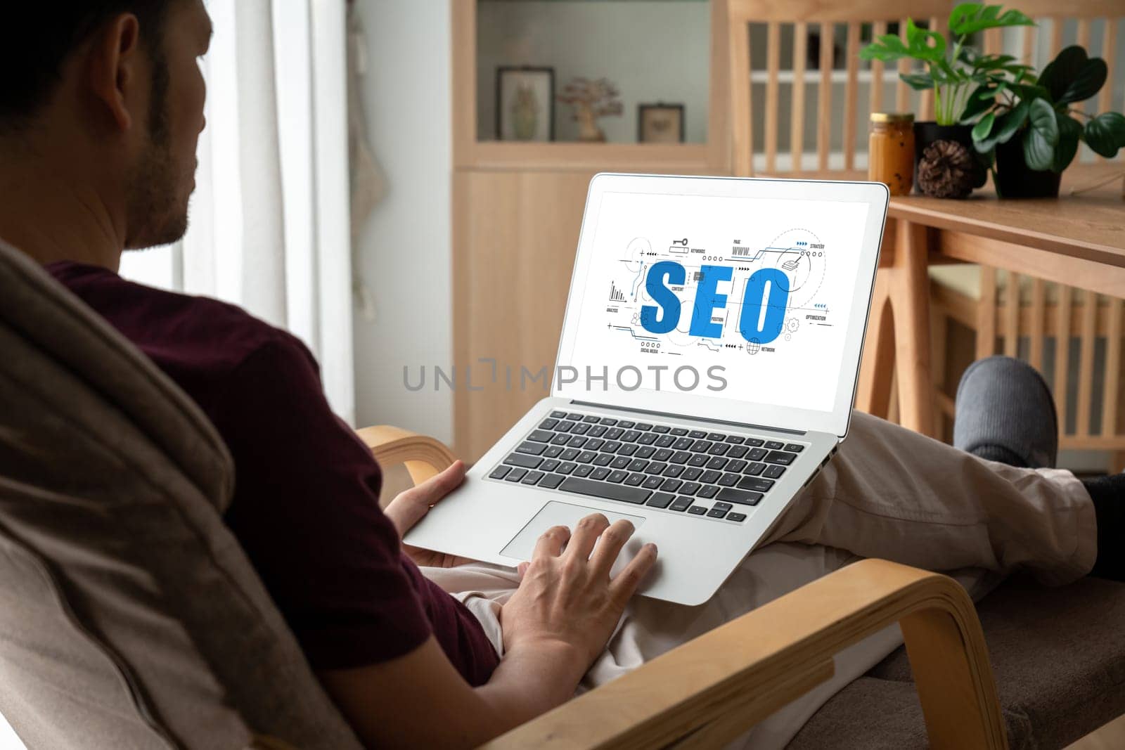SEO search engine optimization for modish e-commerce and online retail business showing on computer screen