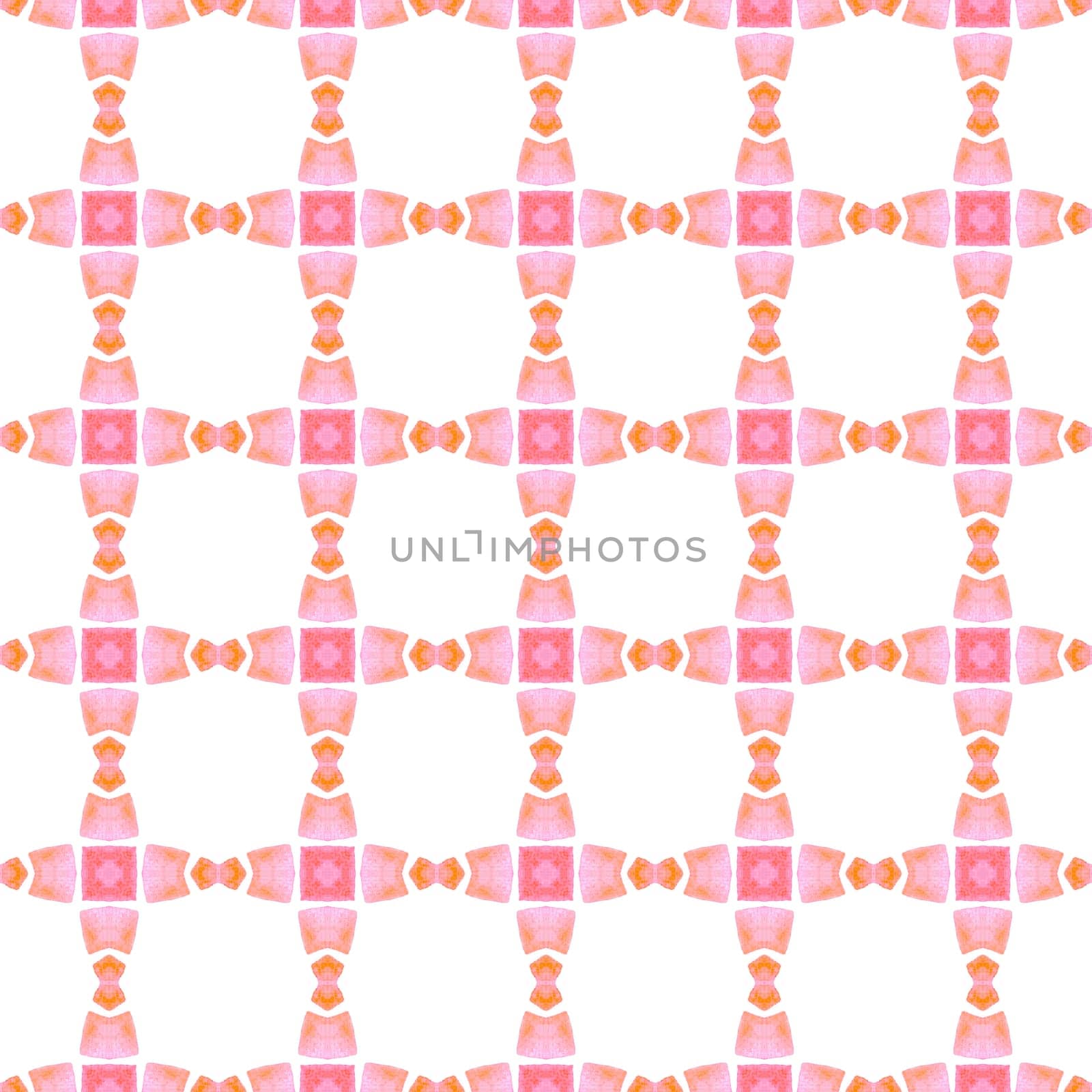 Watercolor medallion seamless border. Orange beautiful boho chic summer design. Textile ready awesome print, swimwear fabric, wallpaper, wrapping. Medallion seamless pattern.