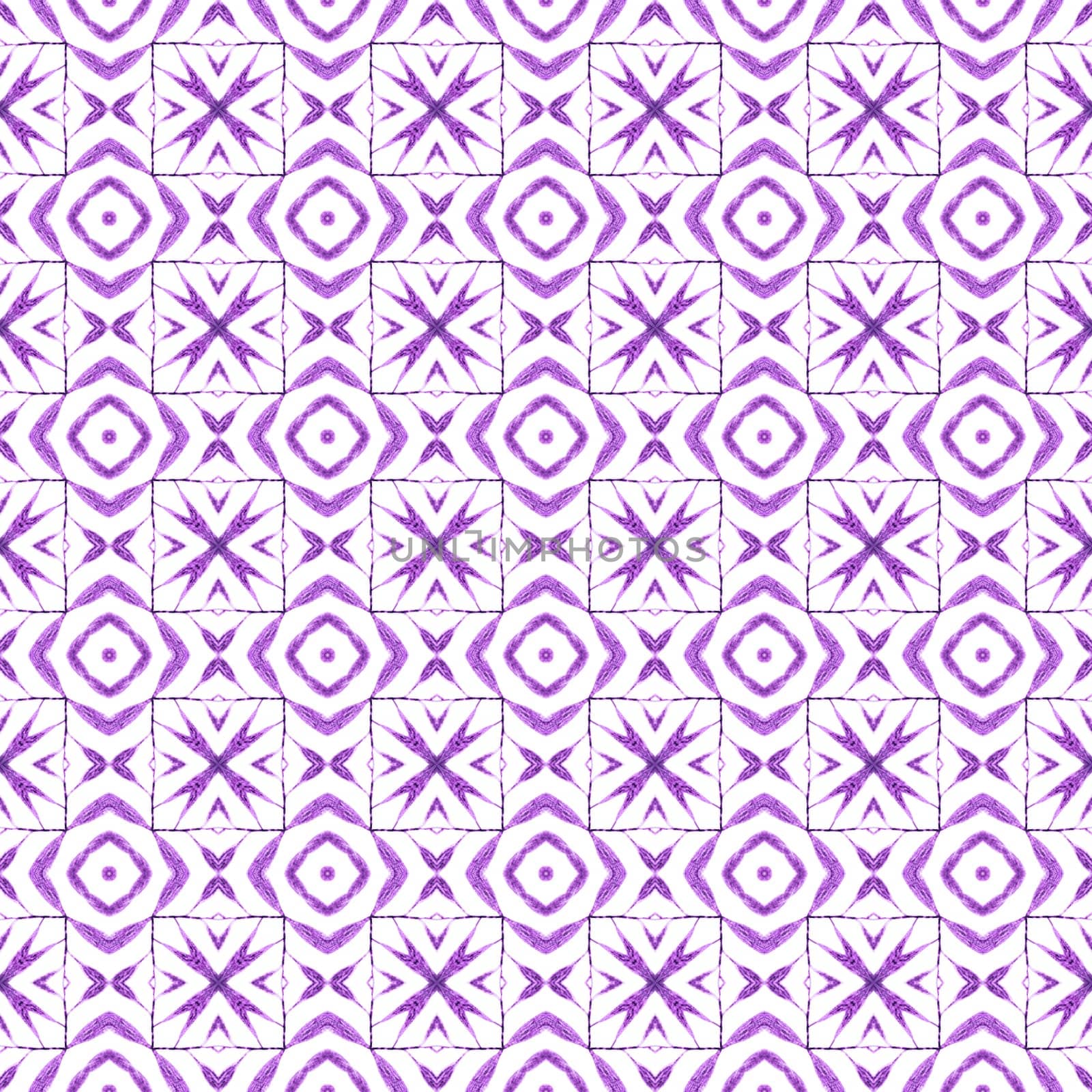Hand drawn tropical seamless border. Purple good-looking boho chic summer design. Textile ready interesting print, swimwear fabric, wallpaper, wrapping. Tropical seamless pattern.
