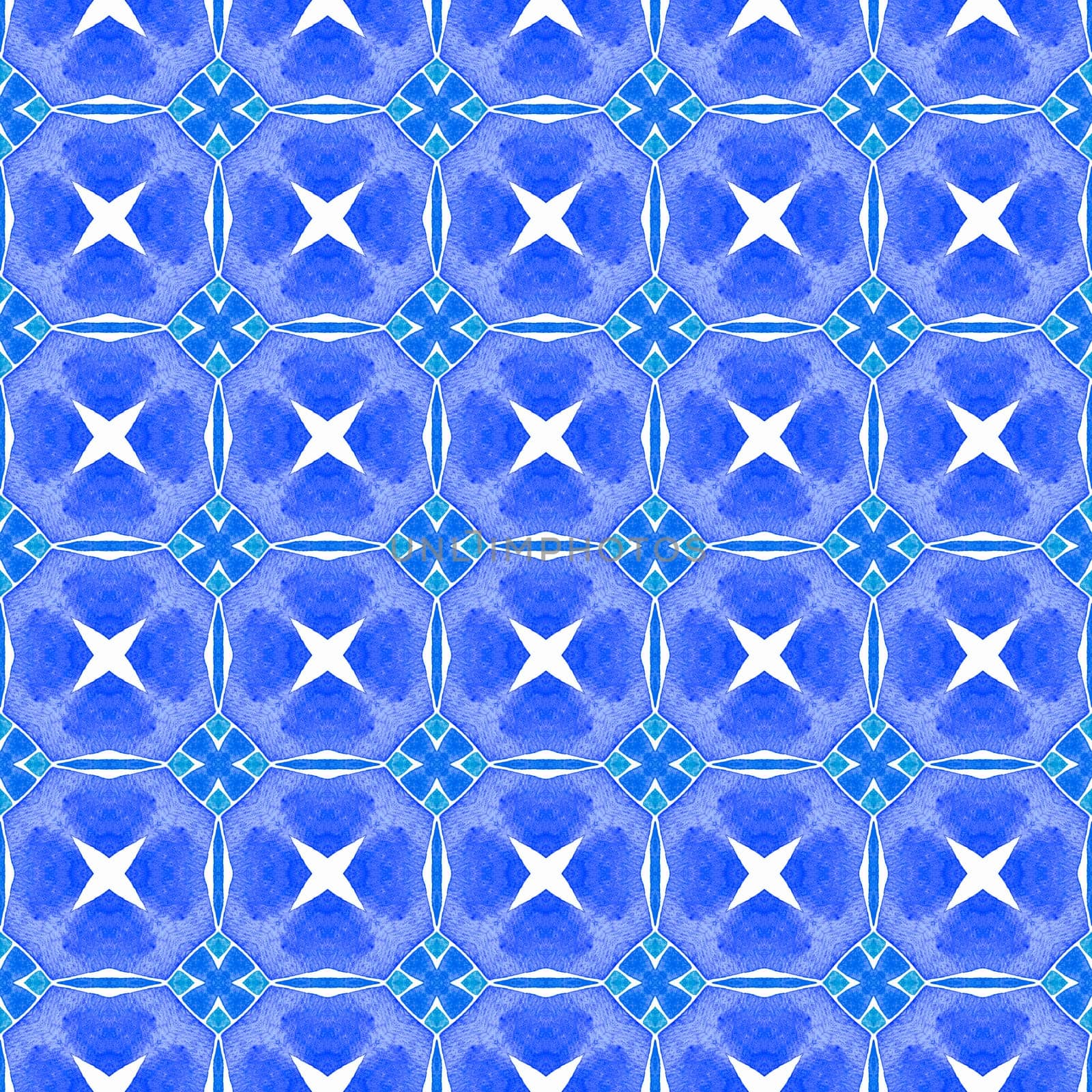 Hand drawn tropical seamless border. Blue optimal boho chic summer design. Tropical seamless pattern. Textile ready fine print, swimwear fabric, wallpaper, wrapping.
