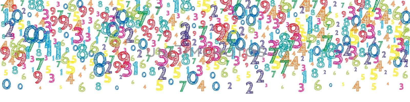 Flying latin letters. Colorful childish scattered charachters of English alphabet. Foreign languages study concept. Back to school banner .