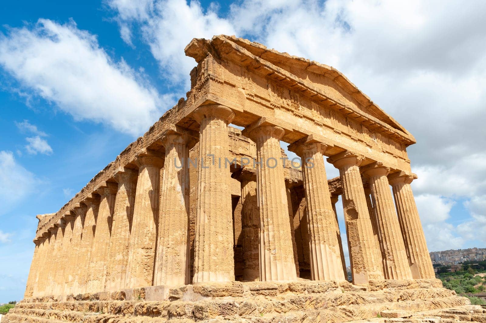 Agrigento, Sicily, Italy May 3 2024: The Temple of Concordia in the Valley of the Temples in Agrigento, Sicily, Italy
