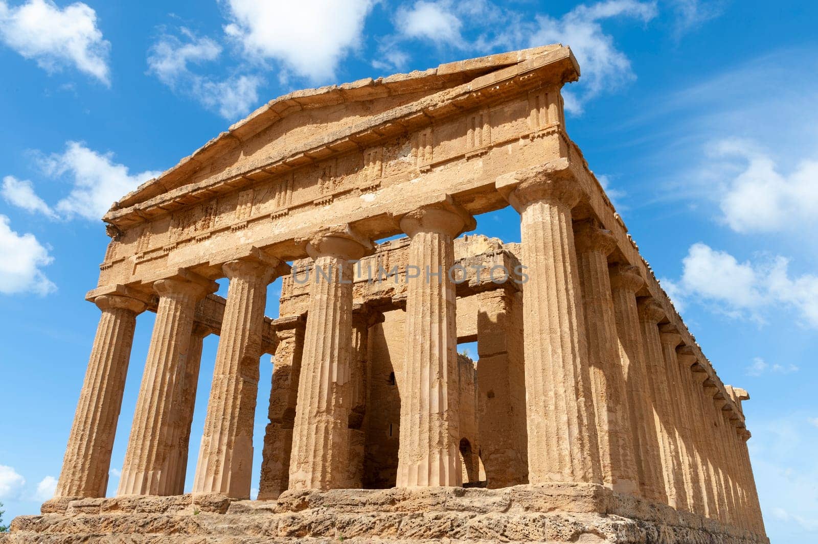 Agrigento, Sicily, Italy May 3 2024: The Temple of Concordia in the Valley of the Temples in Agrigento, Sicily, Italy