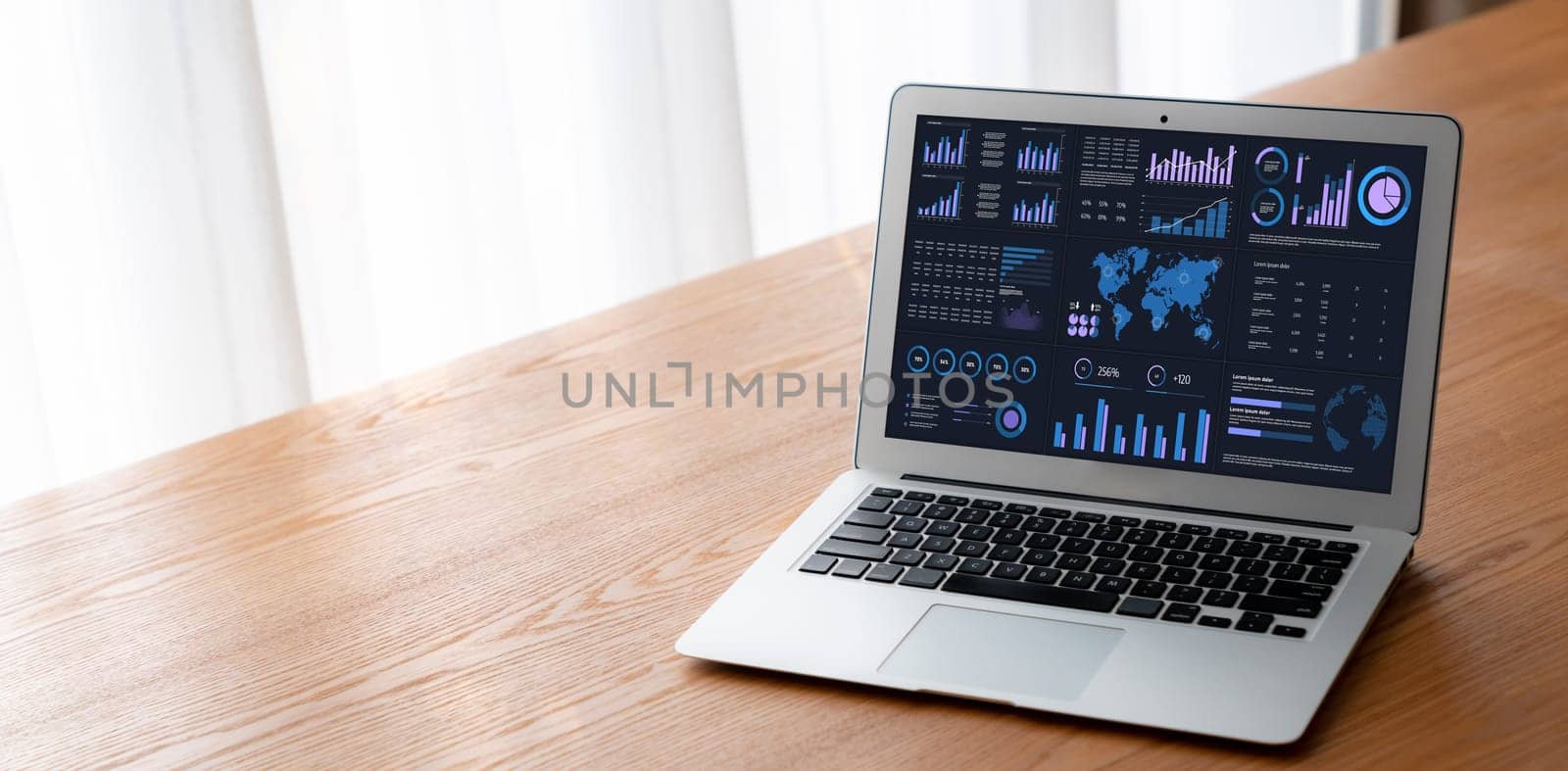 Business data dashboard provide business intelligence analytic for marketing strategy planning snugly with big data set to analyze customer demands and foreseeing business future