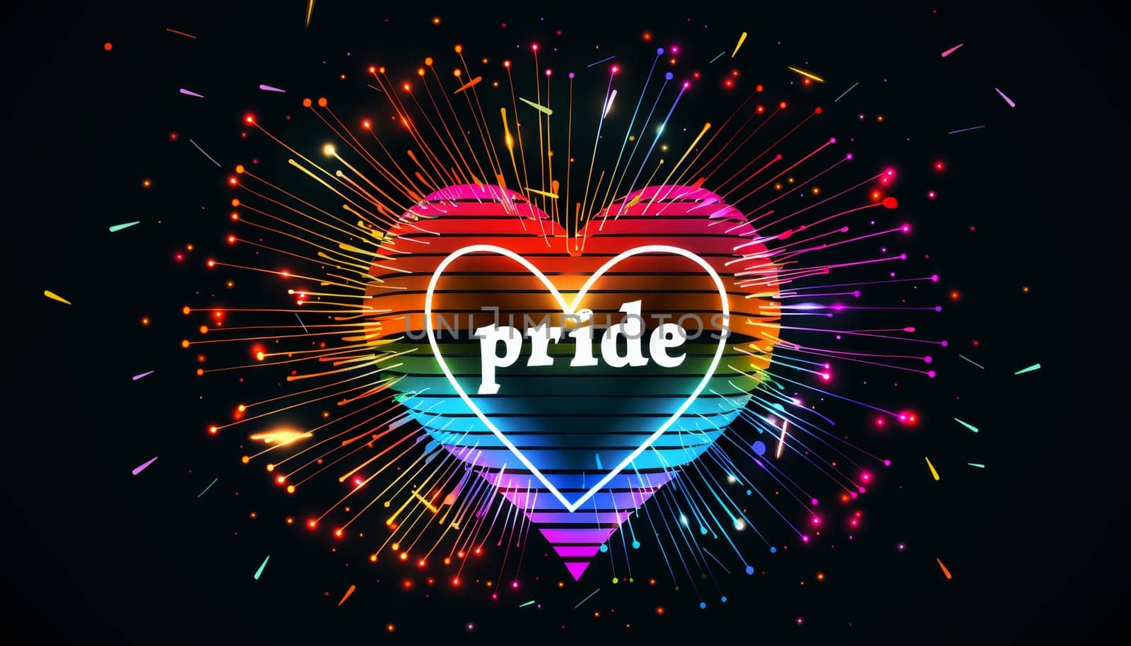 A rainbow with the word pride written in white by AI generated image by wichayada