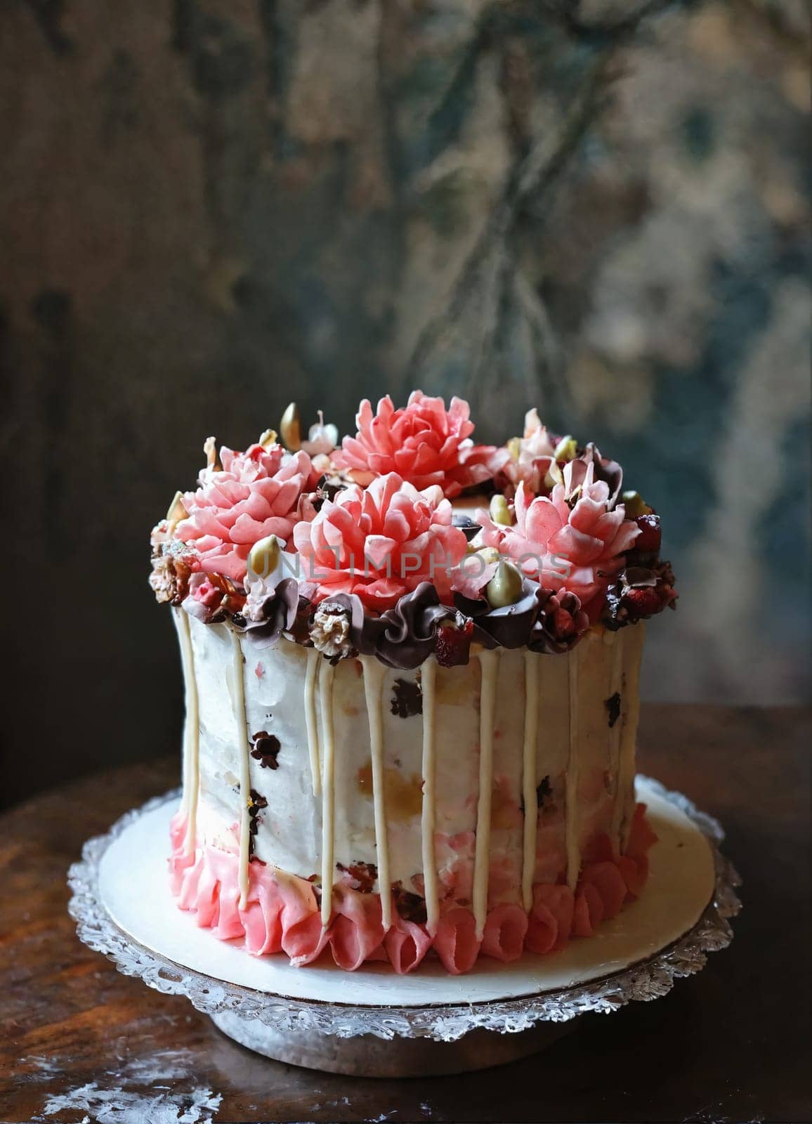 Big birthday cake. Generative AI. High quality photo