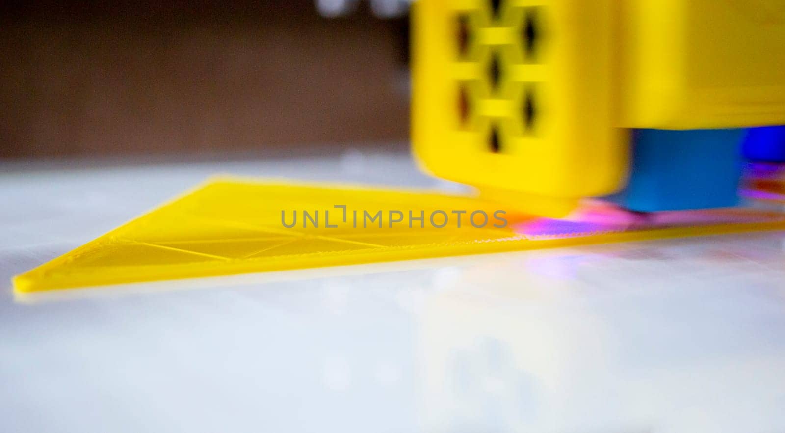 3D printer close up Working 3D printer process printing object molten plastic by Mari1408