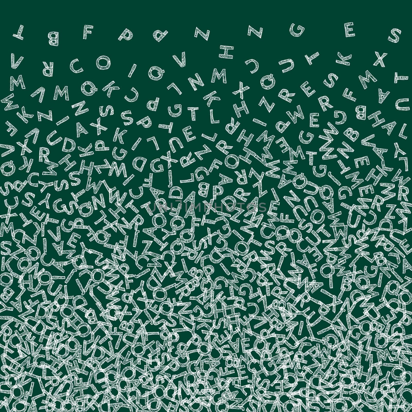 Flying latin letters. Colorful childish scattered charachters of English alphabet. Foreign languages study concept. Back to school banner .